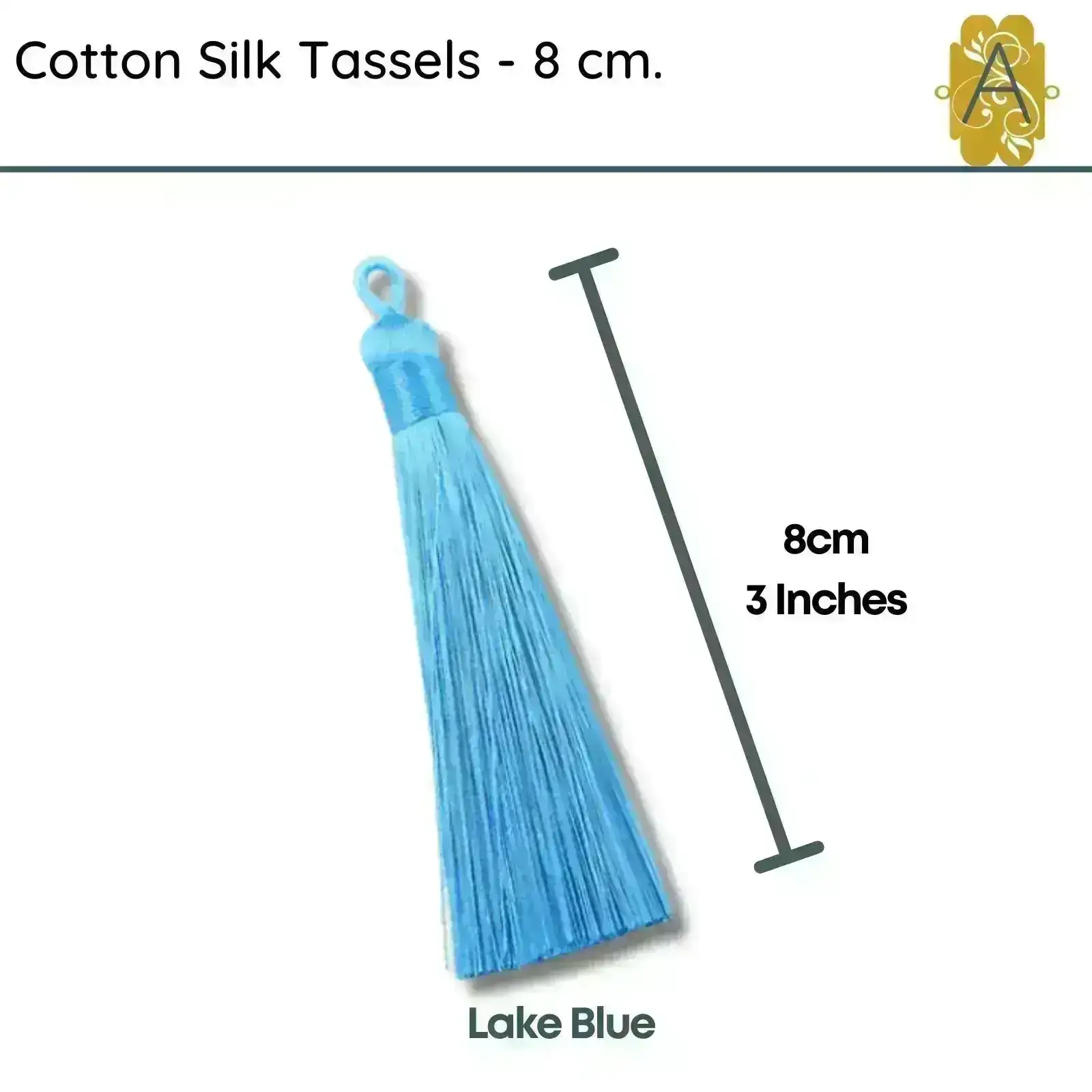Cotton Silk Tassels- The Blues, 8 cm - Image 4