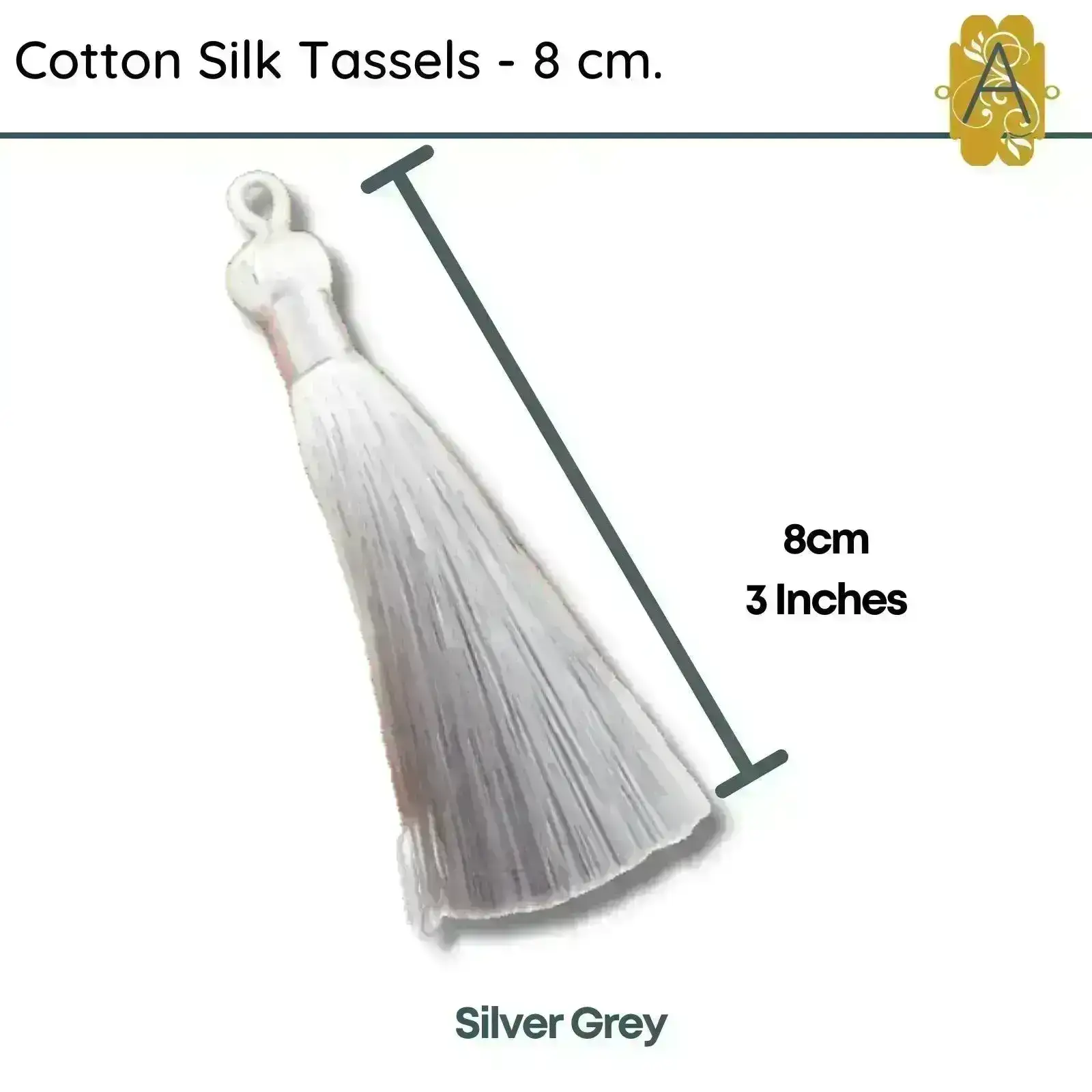 Cotton Silk Tassels- Neutrals - 2 Pieces - Image 3