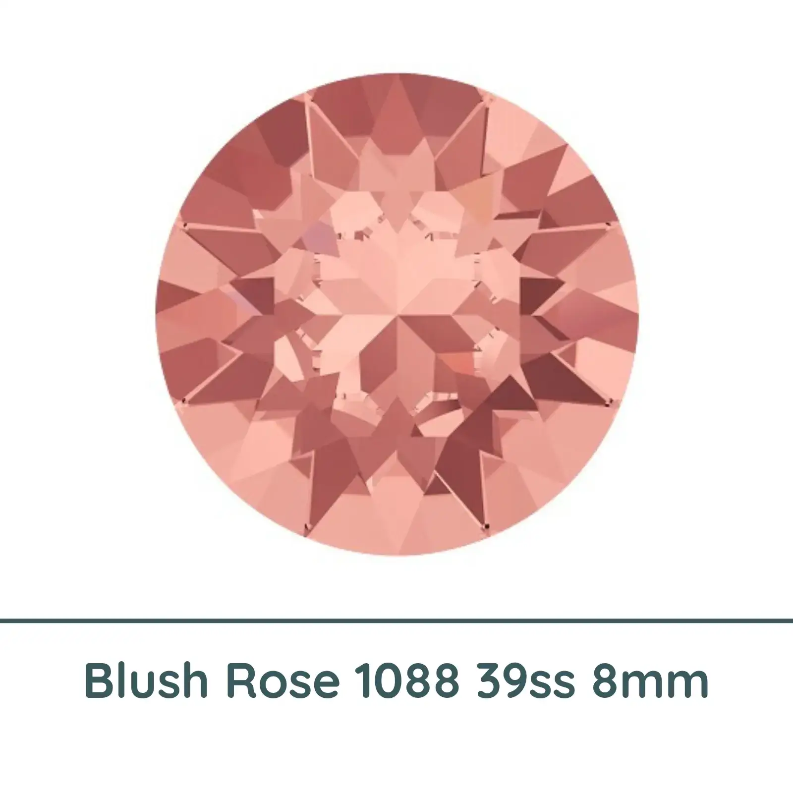 Crystal 1088 Chatons, 39ss, 8mm, Blush Rose by Brilliance (Austria), 2 Pcs.