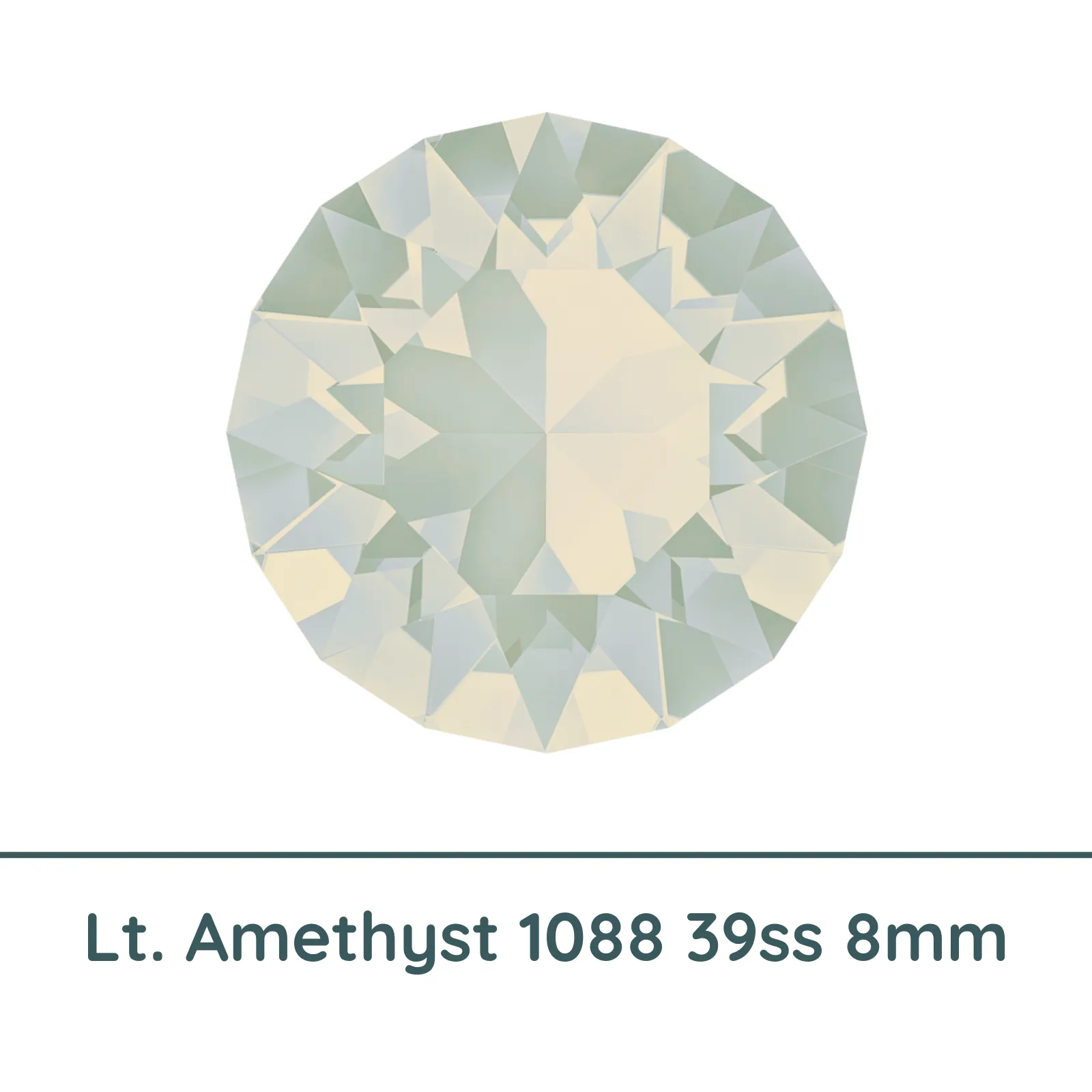 Brilliance Crystal 1088 Chatons, 39ss, 8mm, Light Grey Opal, 2 Pcs.