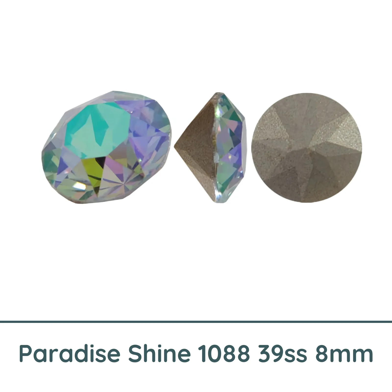 Crystal 1088 Chatons, 39ss, 8mm, Paradise Shine by Brilliance (Austria)