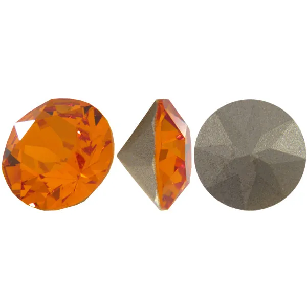 Crystal 1088 Chatons, 39ss, 8mm, Tangerine by Brilliance (Austria), 2 Pcs - Image 2