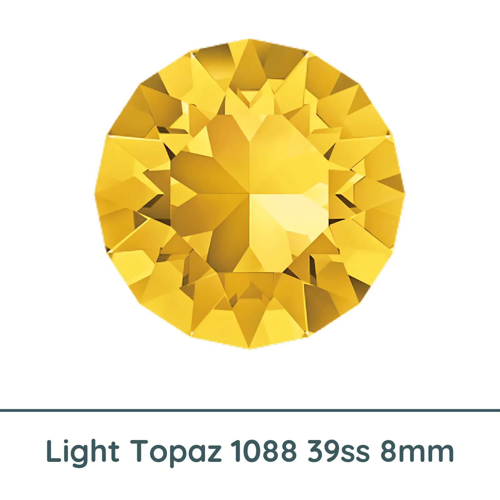 Crystal 1088 Chatons, 39ss, 8mm, Light Topaz by Brilliance (Austria)