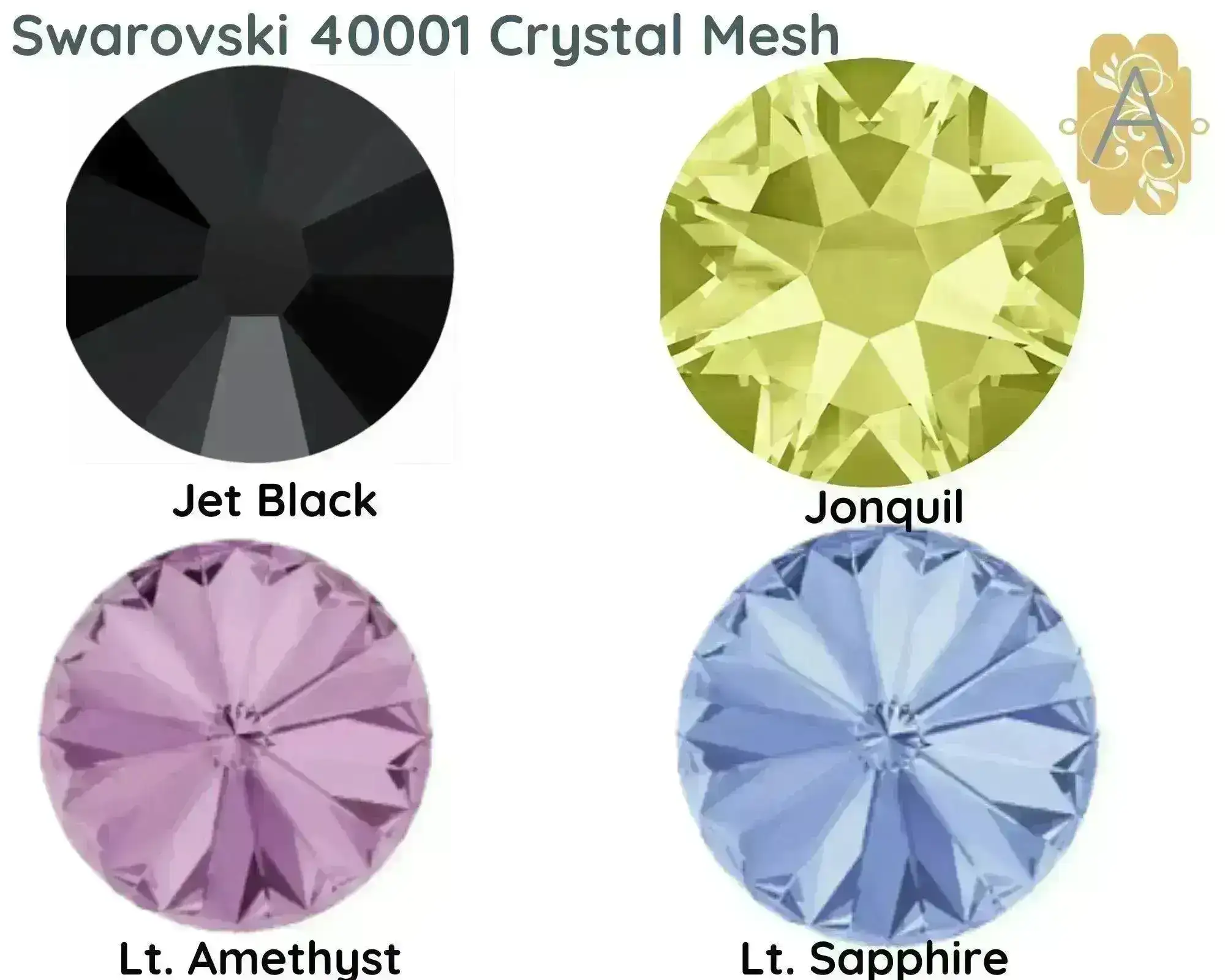 Crystal Mesh, 40001 Crystal Mesh, Strass Mesh, 18 Colors, Not Hot Fix, Sold by the Inch - Image 4