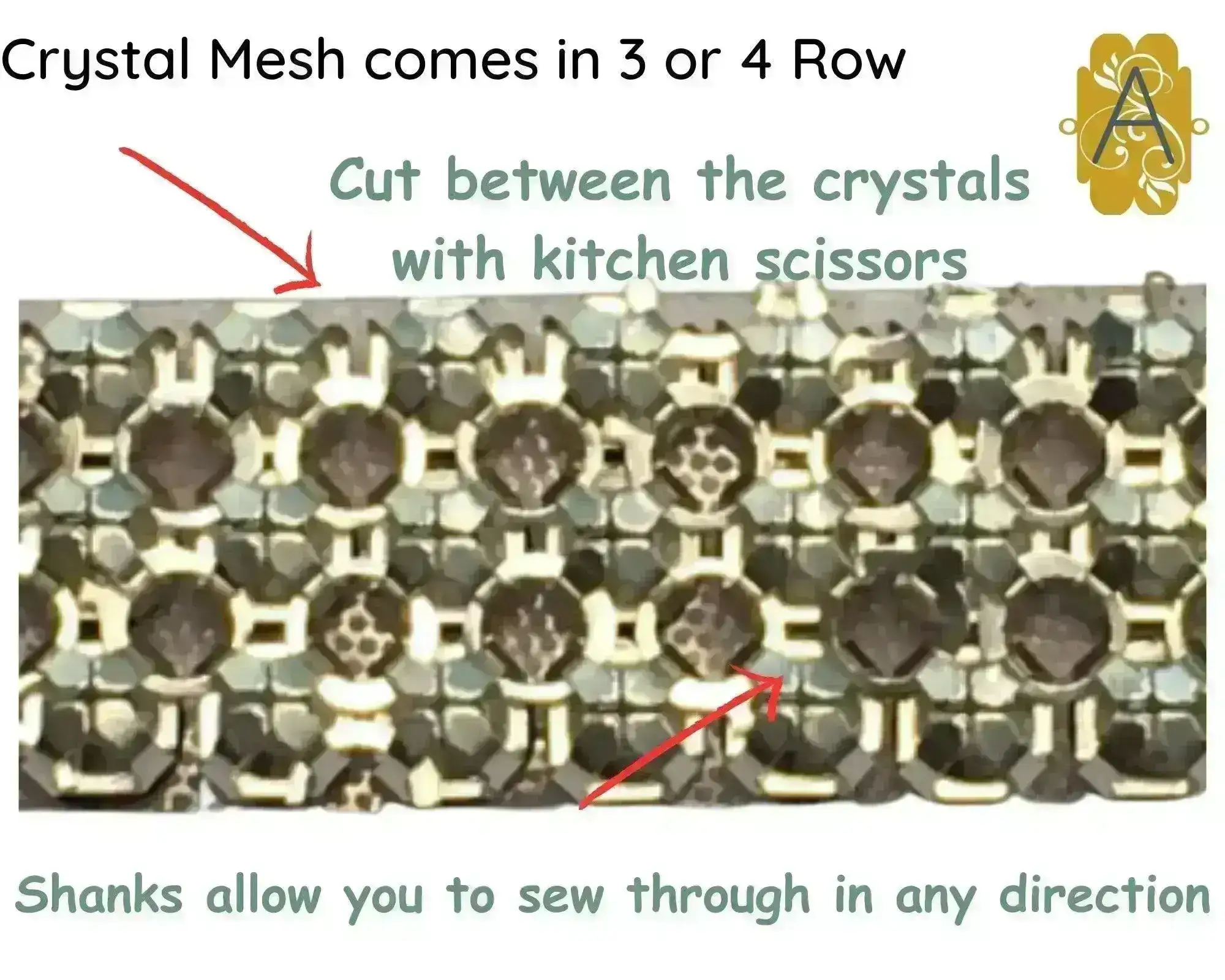 Crystal Mesh, 40001 Crystal Mesh, Strass Mesh, 18 Colors, Not Hot Fix, Sold by the Inch - Image 6