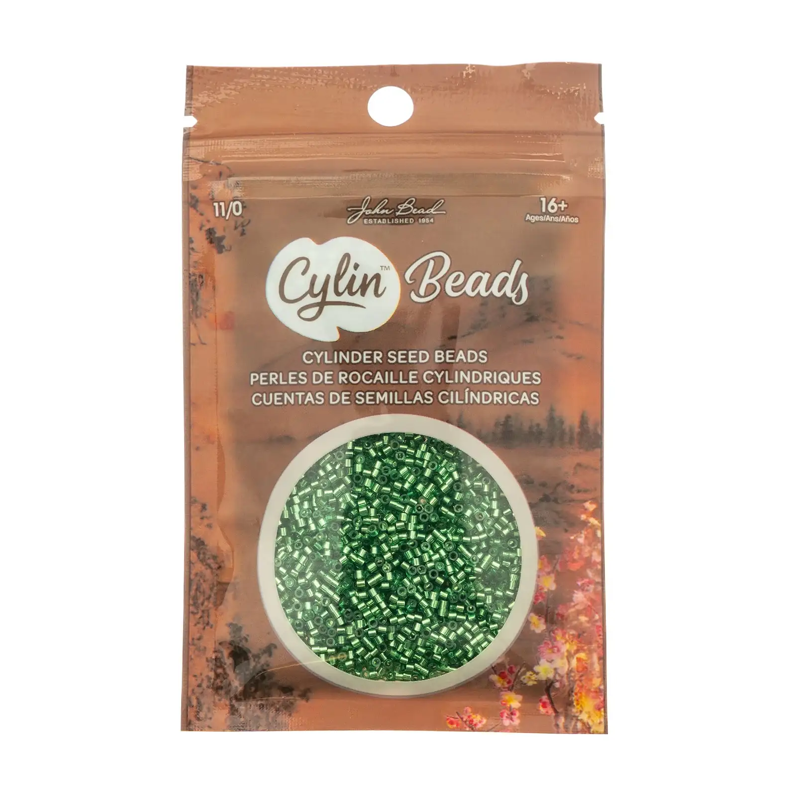 Cylin™ Beads 11/0, CY11-1007 Light Green Silver Lined, 25g - Image 2