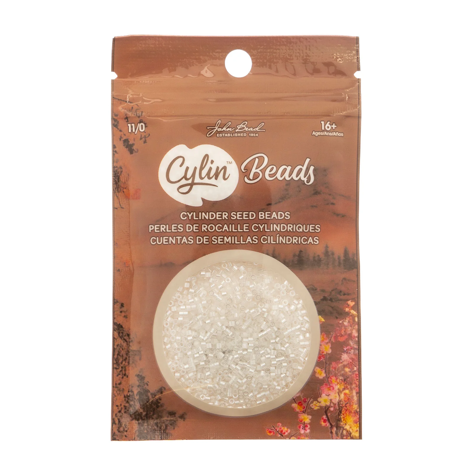 Cylin™ Beads 11/0, CY11-1015 White AB Lined, 25g - Image 2