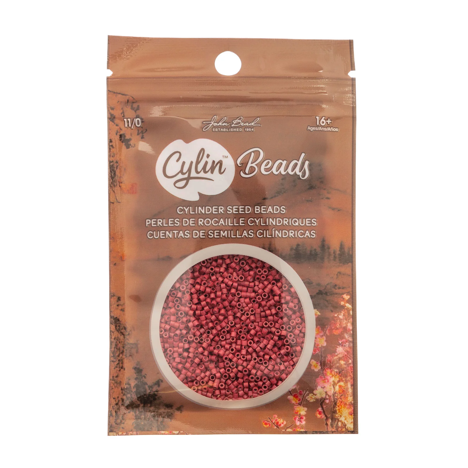Cylin™ Beads 11/0, CY11-1037 Opaque Red Matte, 25g - Image 2