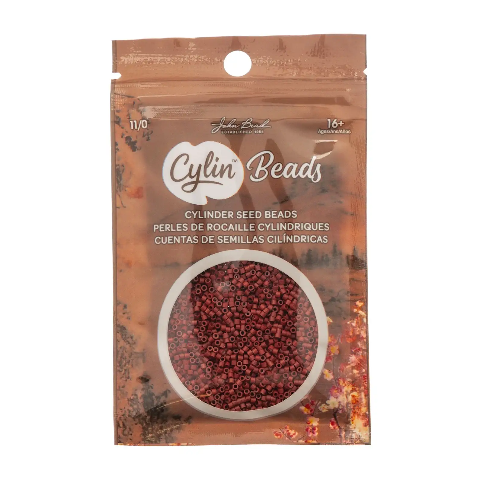 Cylin™ Beads 11/0, CY11-1038 Dark Red Maroon Metallic Matte, 25g - Image 2