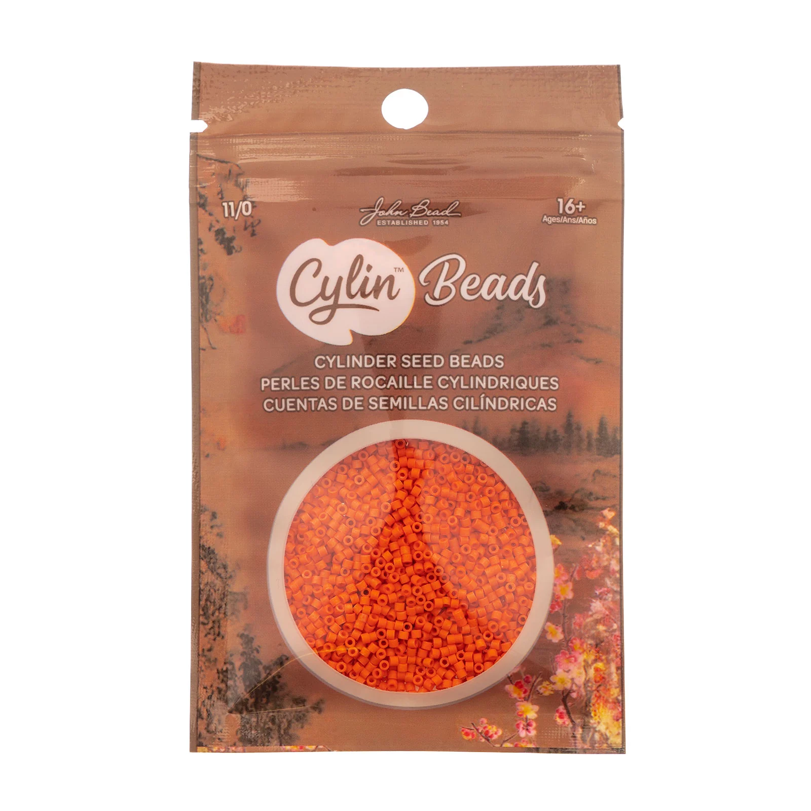 Cylin™ Beads 11/0, CY11-1067 Opaque Orange Matte, 25g - Image 2