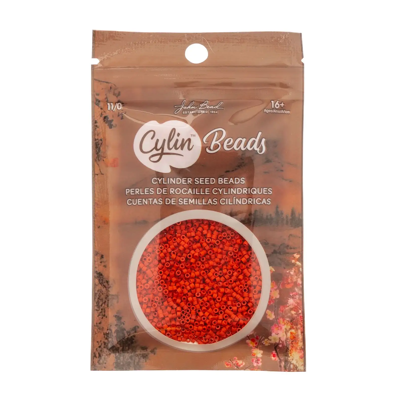 Cylin™ Beads 11/0, CY11-1071 Red Vermillion Matte, 25g - Image 2