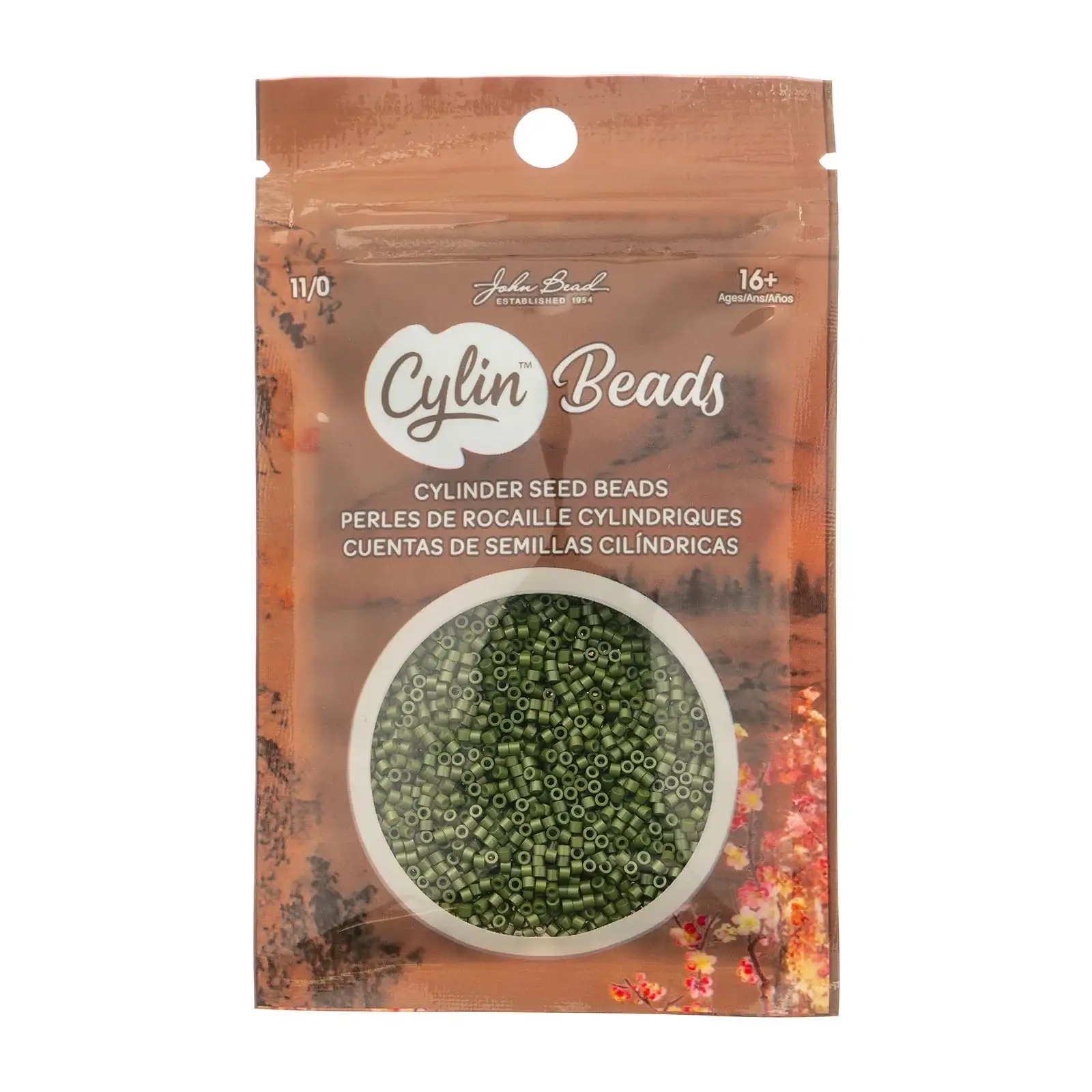 Cylin™ Beads 11/0, CY11-1077 Opaque Green Avocado, 25g - Image 2