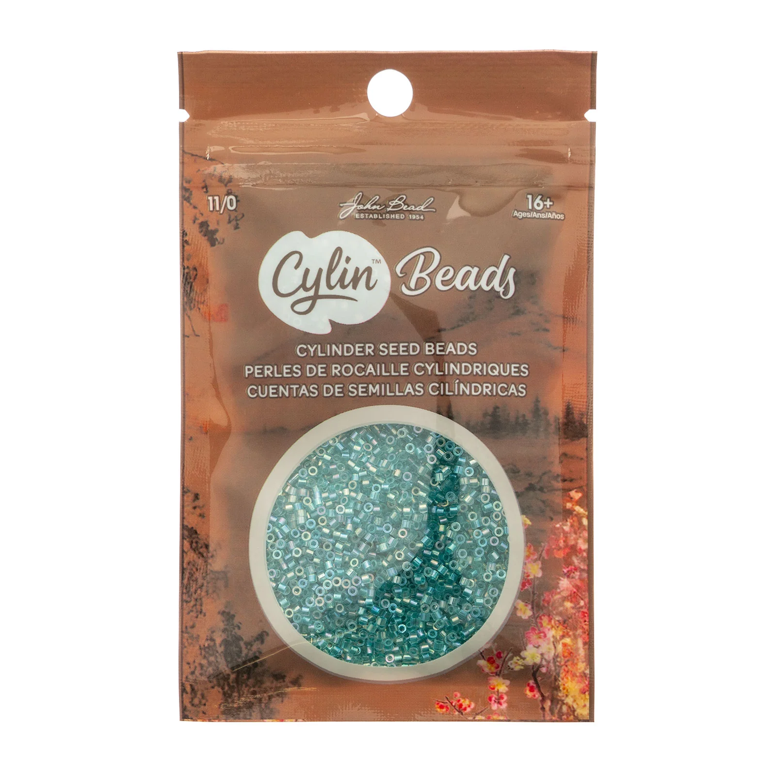 Cylin™ Beads 11/0, CY11-1082 Transparent Teal Caribbean AB, 25g - Image 2