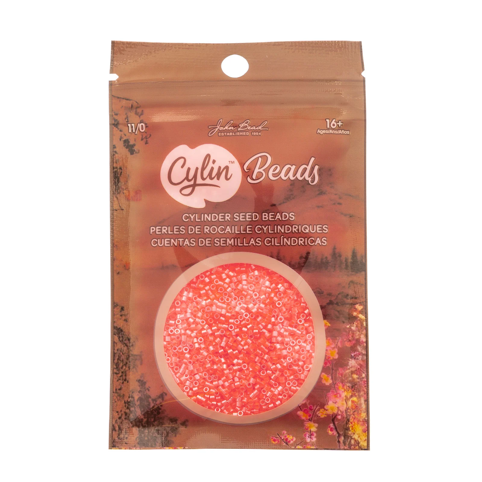 Cylin™ Beads 11/0, CY11-1096 Coral Neon Color, 25g - Image 2