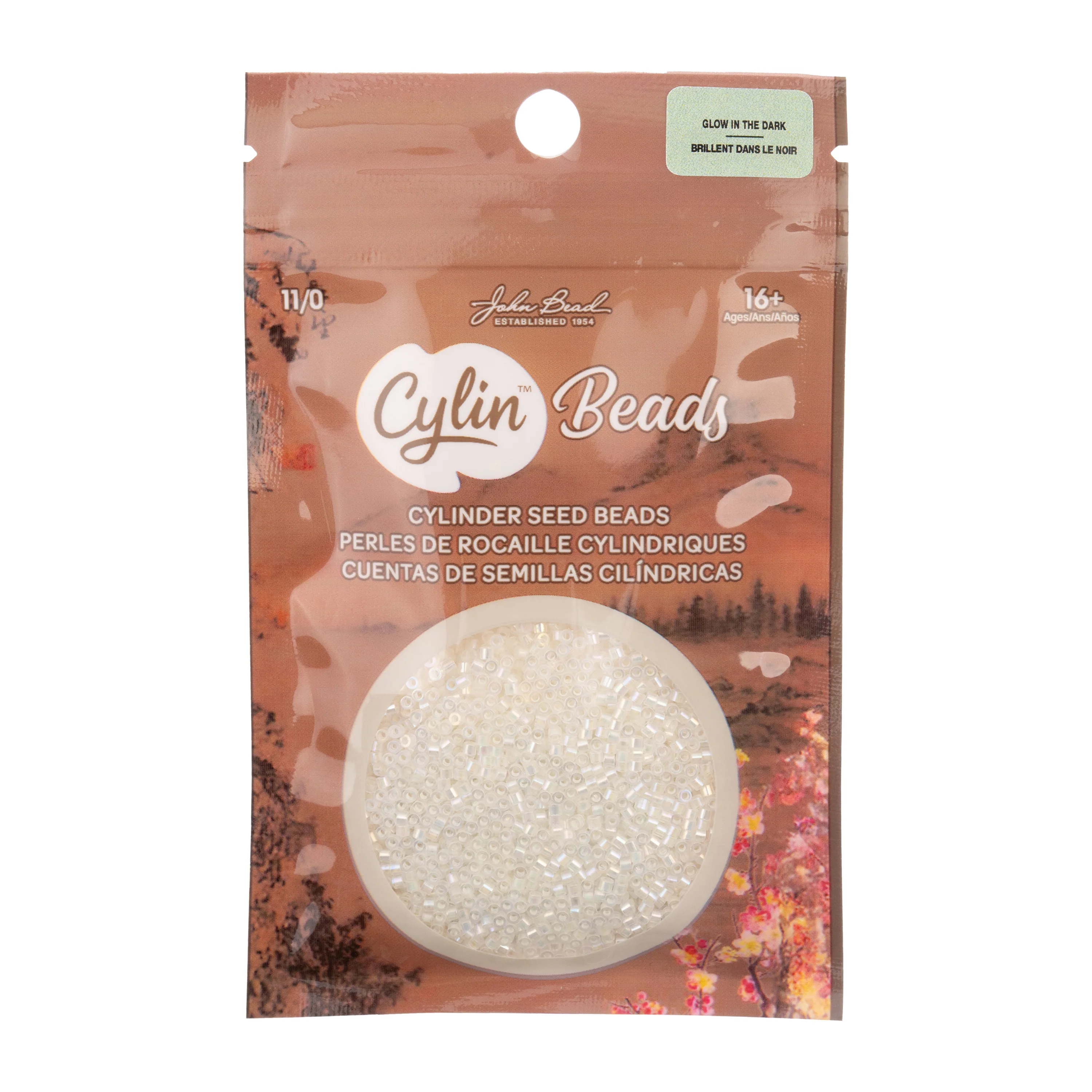 Cylin™ Beads 11/0, CY11-1114 Glow in Dark AB White to Green, 25g - Image 3