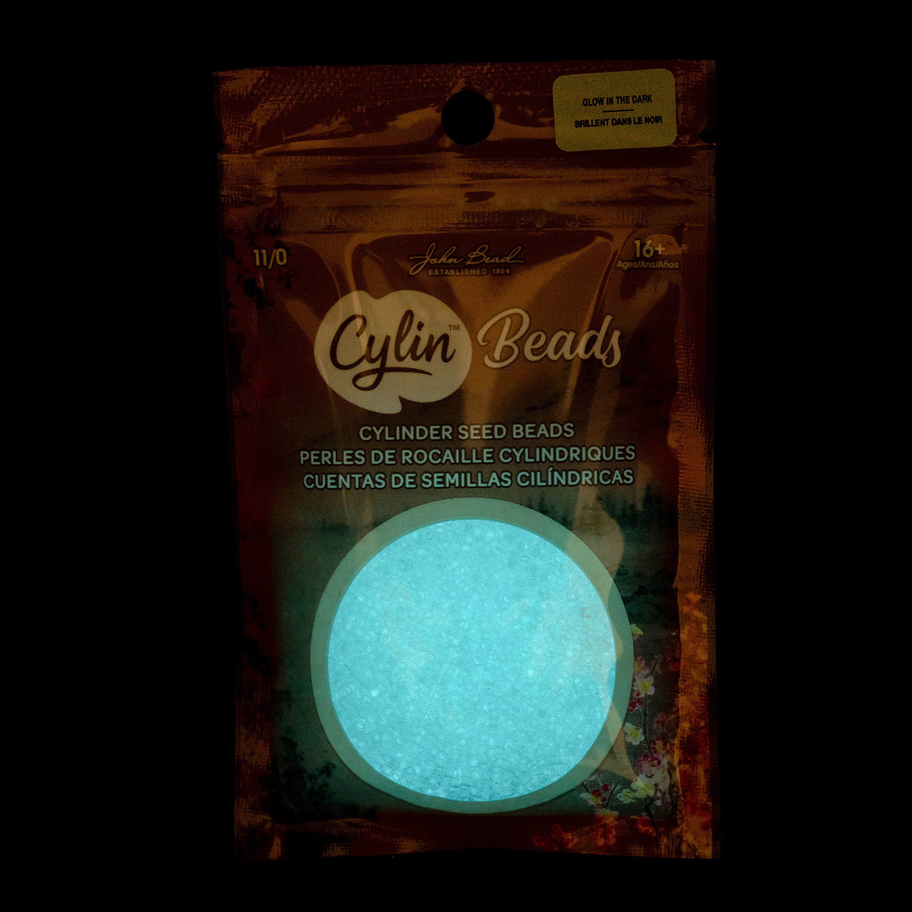 Cylin™ Beads 11/0, CY11-1135 Glow in Dark White to Turquoise, 25g - Image 2