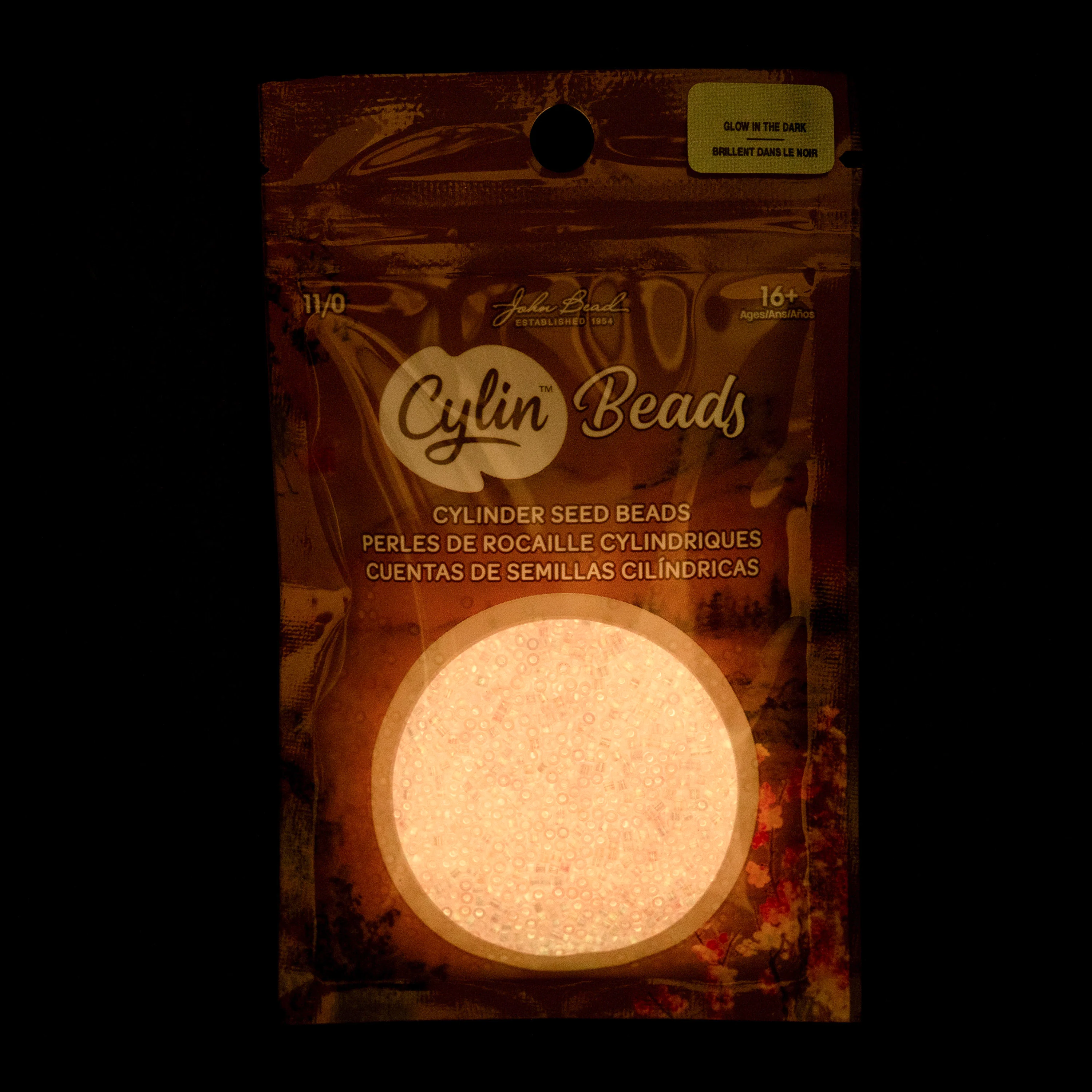 Cylin™ Beads 11/0, CY11-1117 Glow in Dark AB Pink, 25g - Image 2