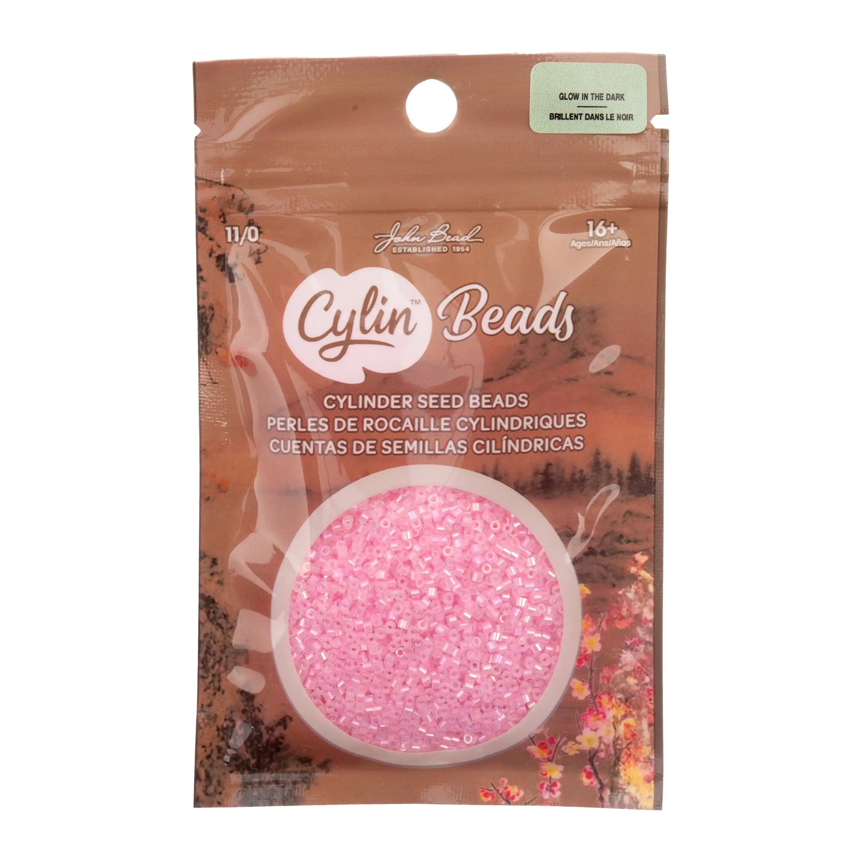 Cylin™ Beads 11/0, CY11-1117 Glow in Dark AB Pink, 25g - Image 3