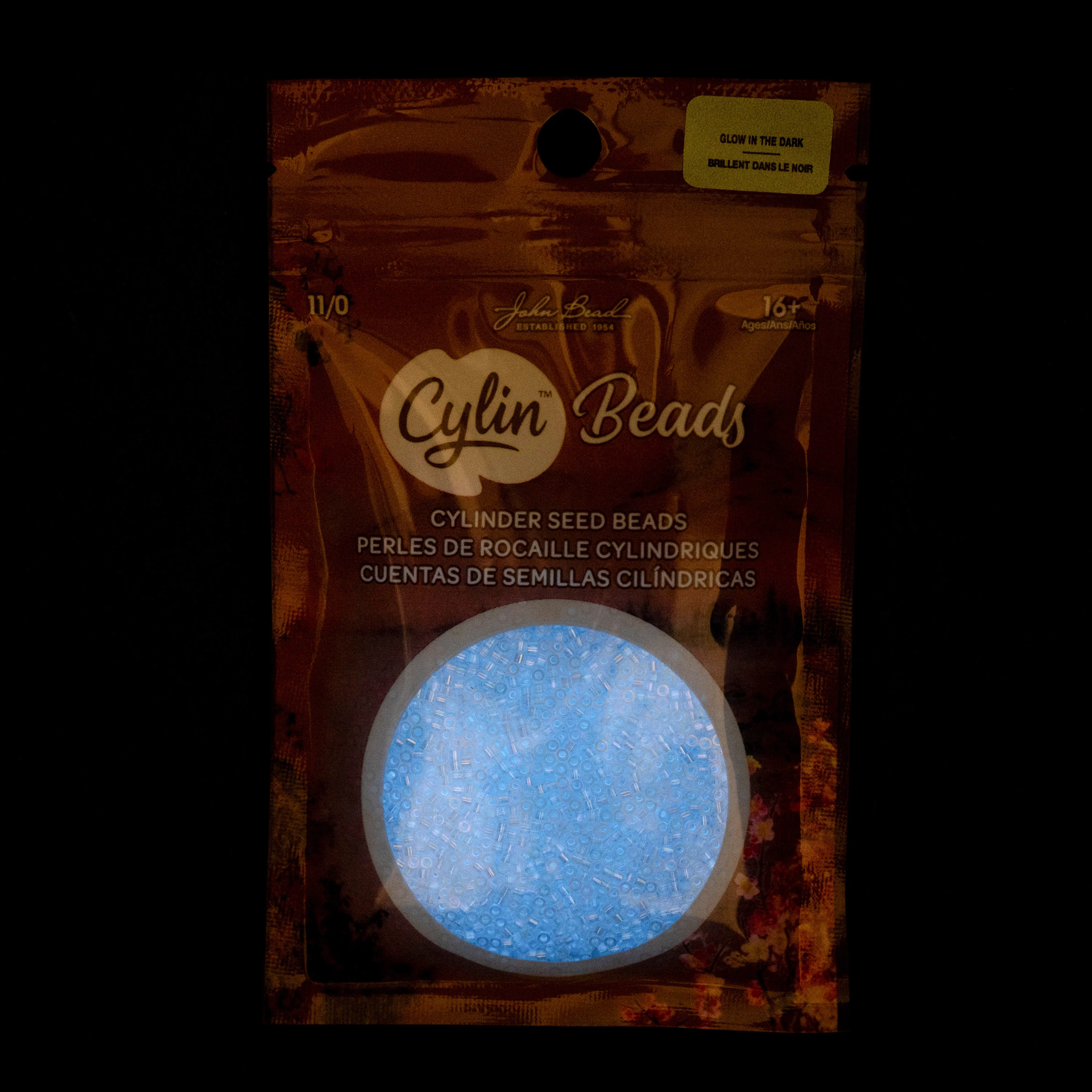 Cylin™ Beads 11/0, CY11-1116 Glow in Dark AB White to Sky, 25g - Image 2