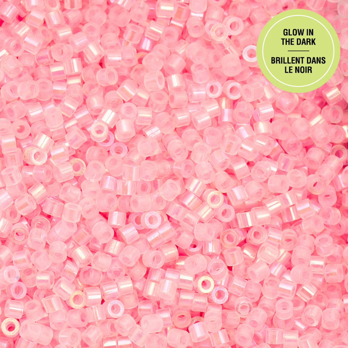 Cylin™ Beads 11/0, CY11-1118 Glow in Dark AB Pink Neon, 25g