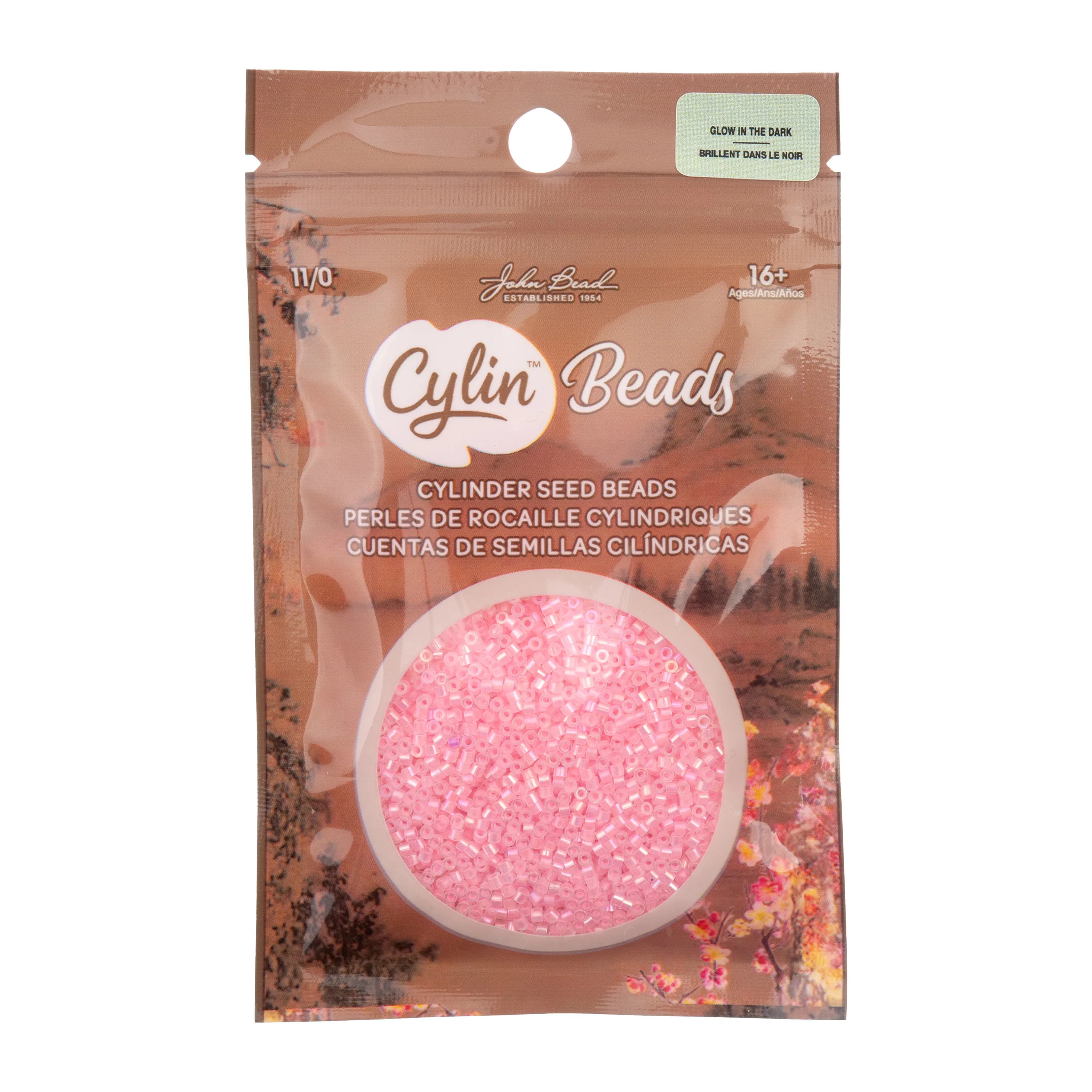 Cylin™ Beads 11/0, CY11-1118 Glow in Dark AB Pink Neon, 25g - Image 3