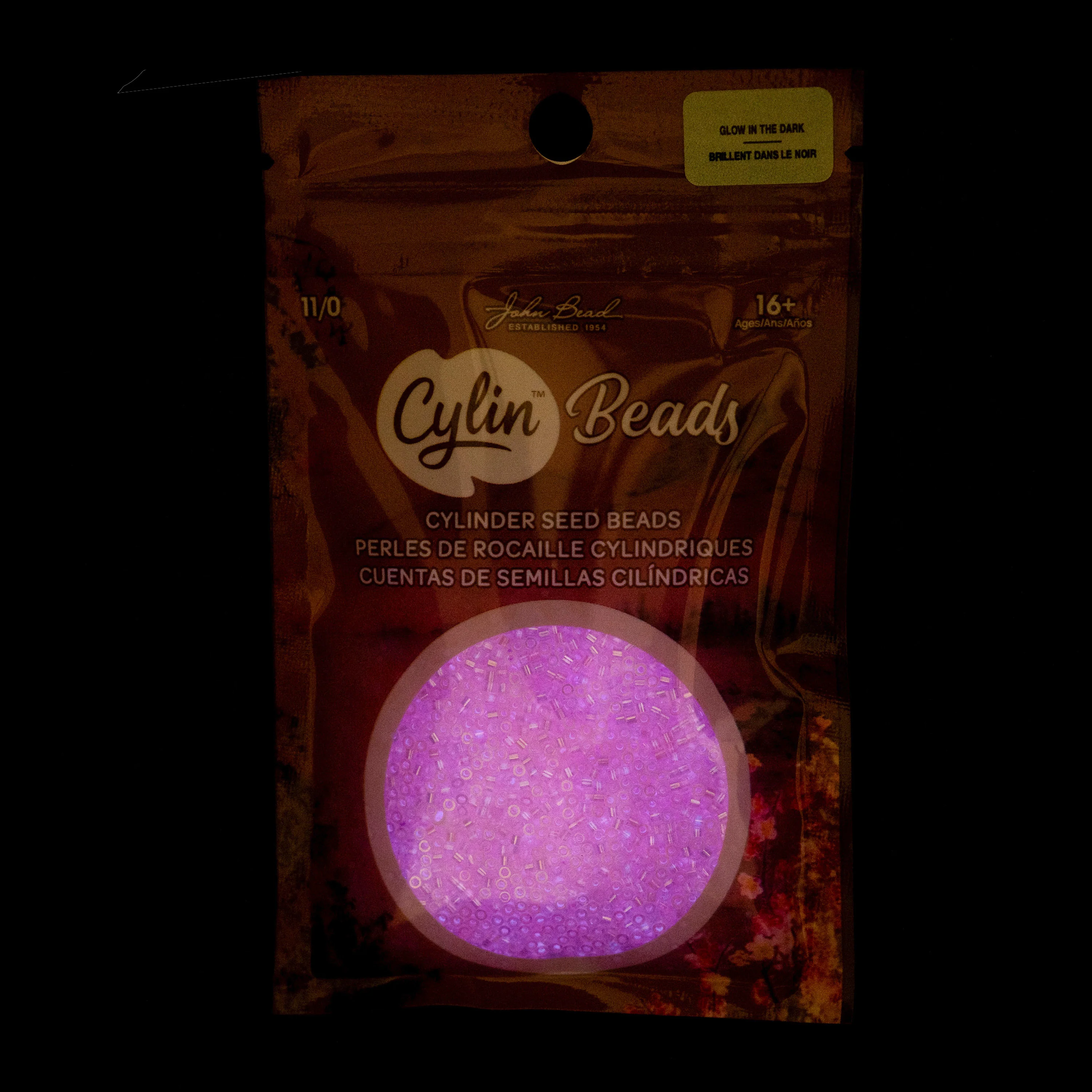 Cylin™ Beads 11/0, CY11-1119 Glow in Dark AB Rose, 25g - Image 2