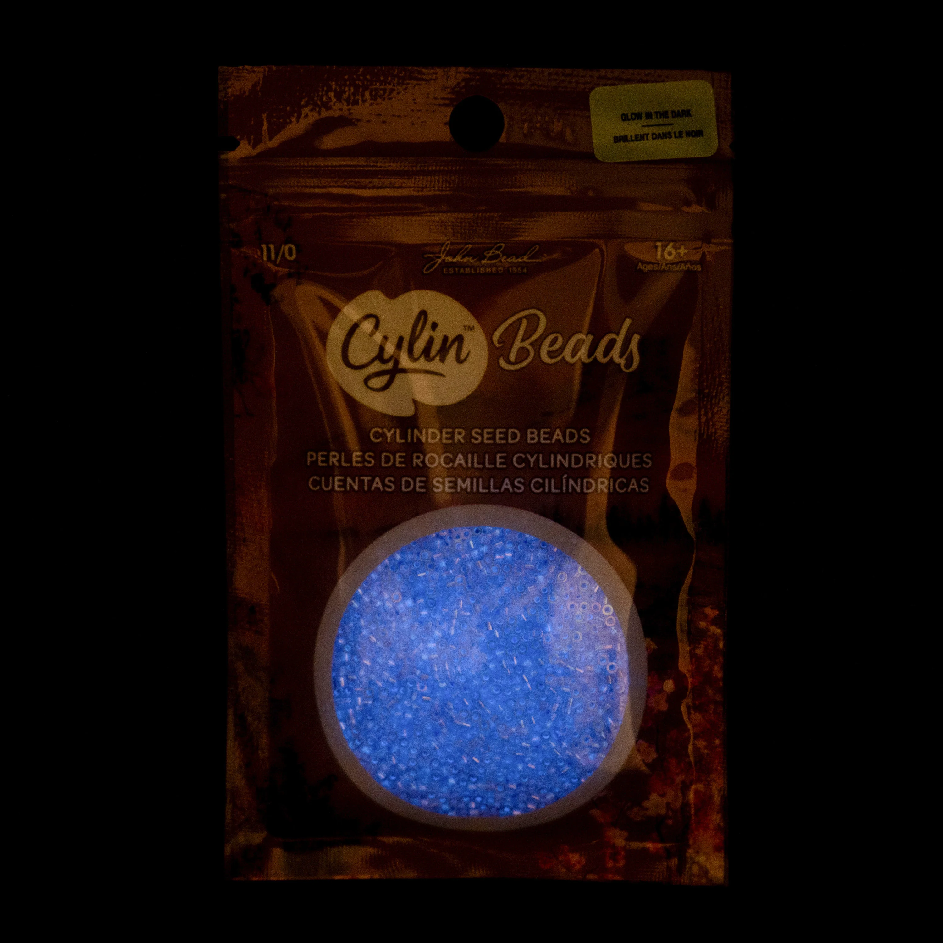 Cylin™ Beads 11/0, CY11-1120 Glow in Dark AB Violet, 25g - Image 2