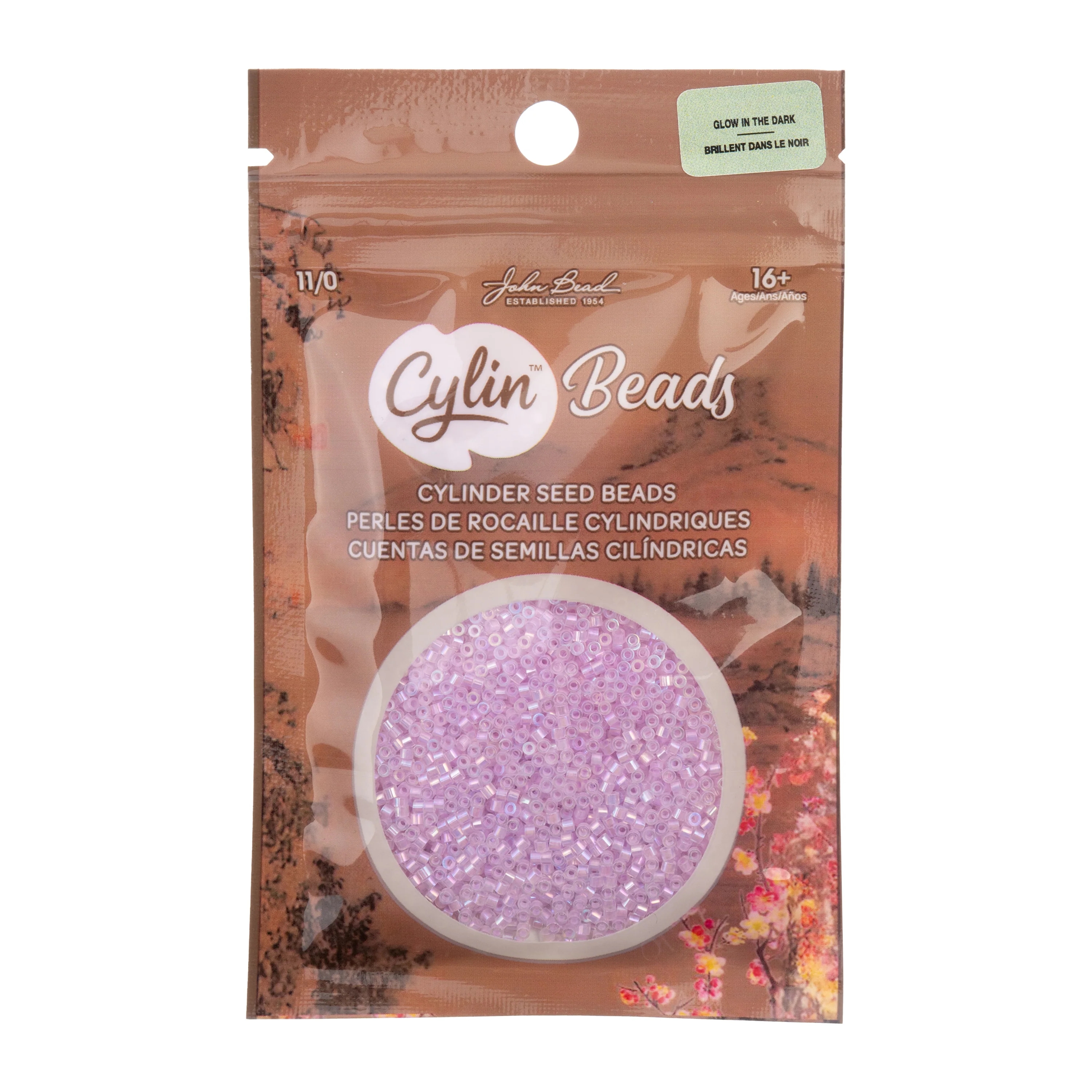 Cylin™ Beads 11/0, CY11-1120 Glow in Dark AB Violet, 25g - Image 3