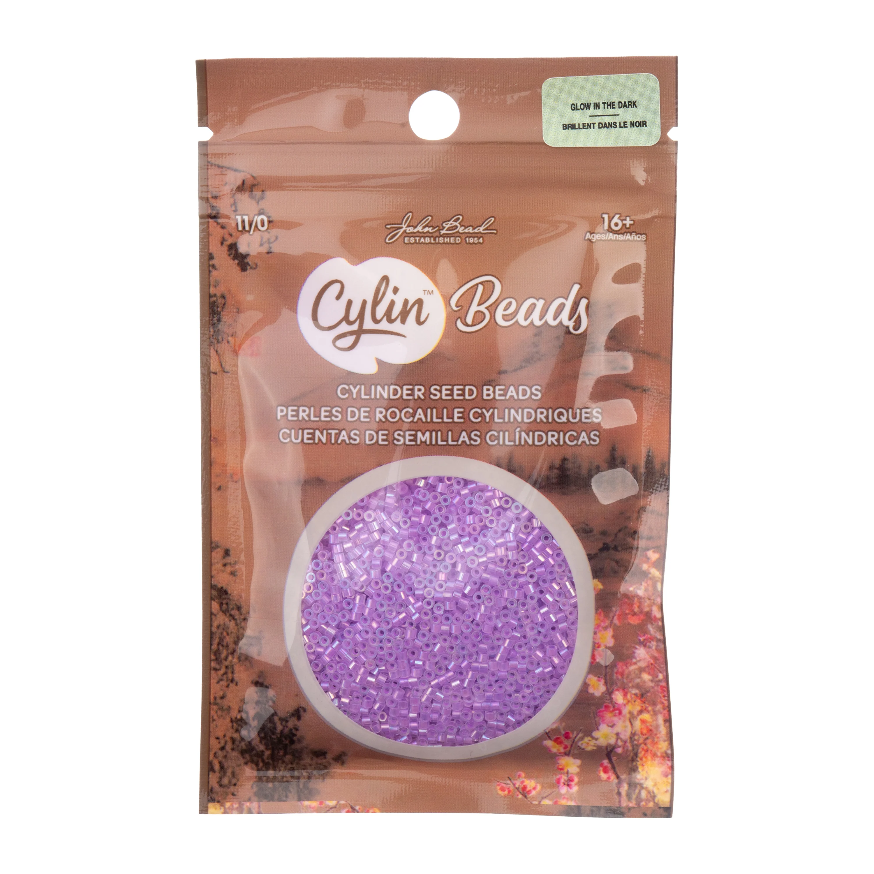 Cylin™ Beads 11/0, CY11-1121 Glow in Dark AB Purple, 25g - Image 3
