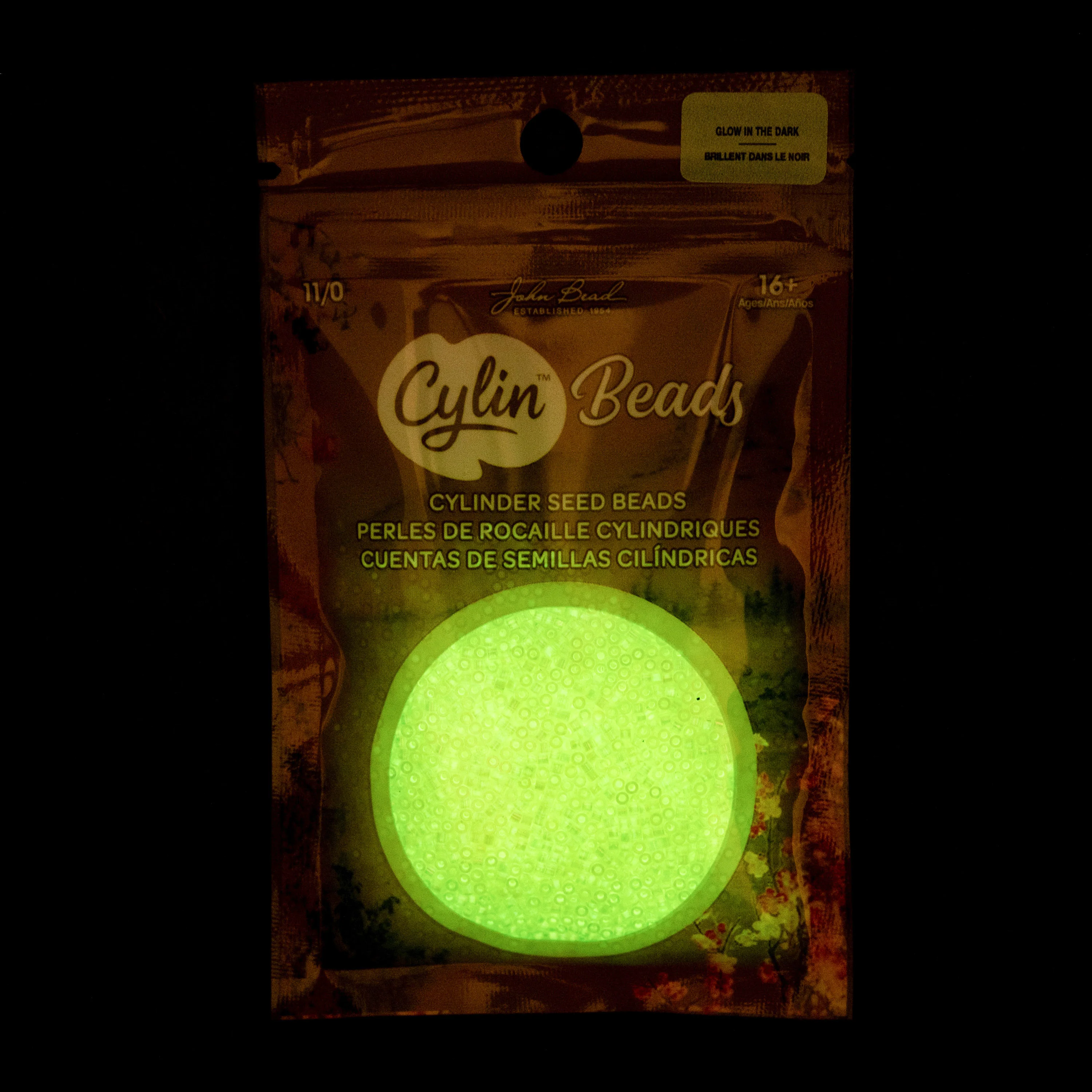 Cylin™ Beads 11/0, CY11-1122 Glow in Dark AB Yellow, 25g - Image 2