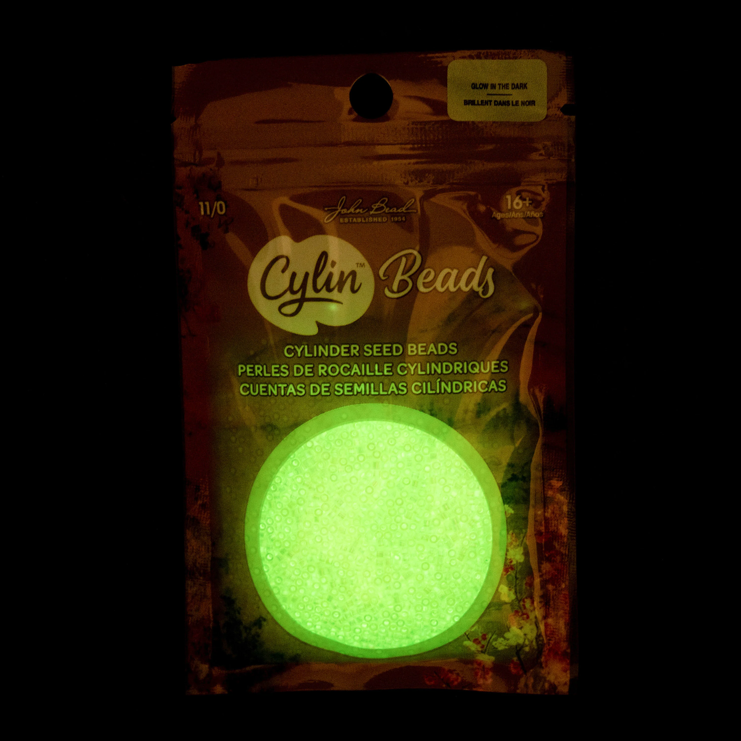 Cylin™ Beads 11/0, CY11-1123 Glow in Dark AB Yellow Neon, 25g - Image 2