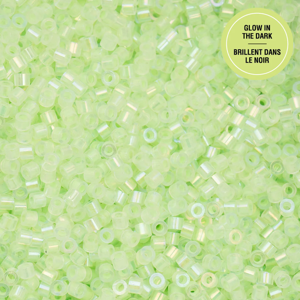 Cylin™ Beads 11/0, CY11-1124 Glow in Dark AB Light Green, 25g