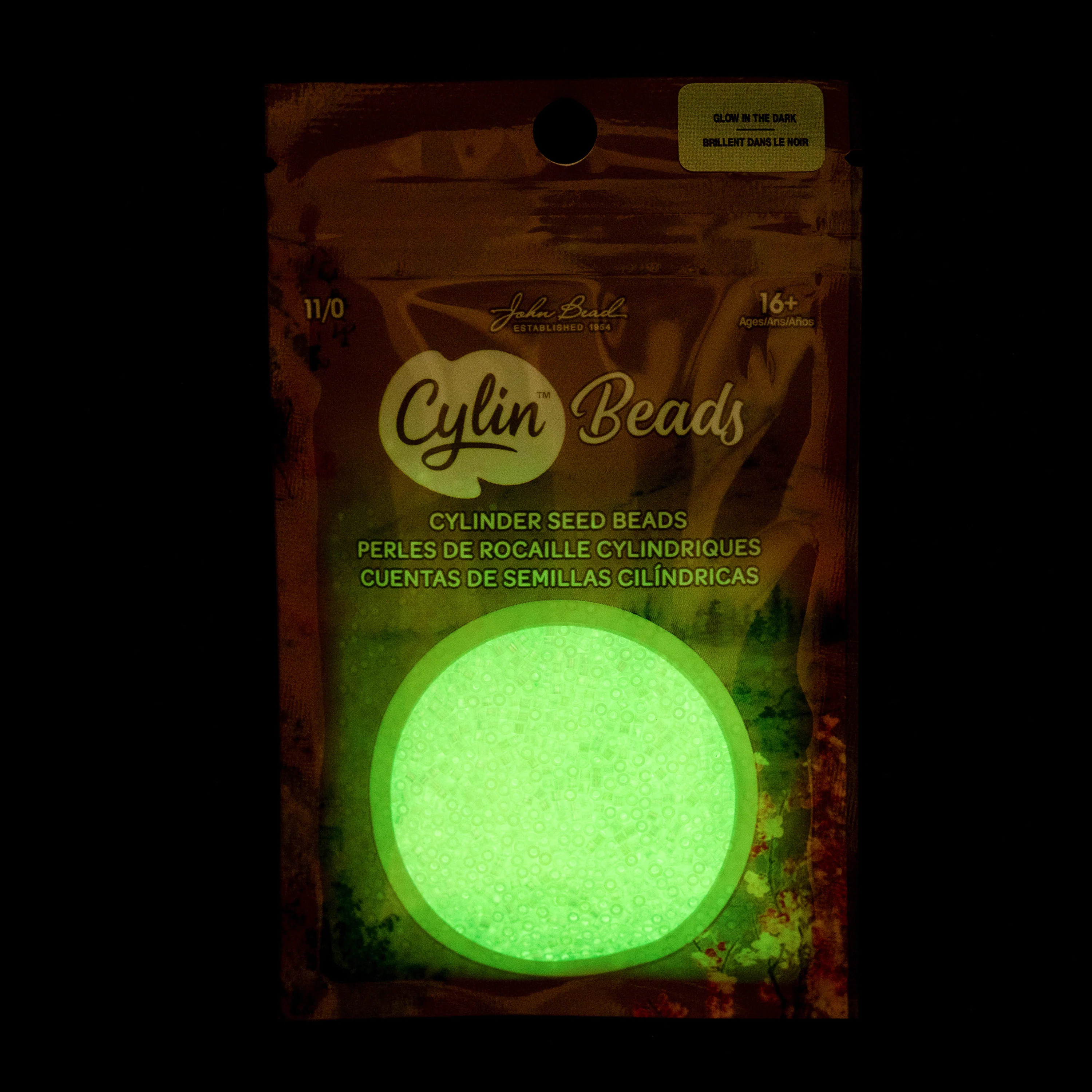 Cylin™ Beads 11/0, CY11-1124 Glow in Dark AB Light Green, 25g - Image 2