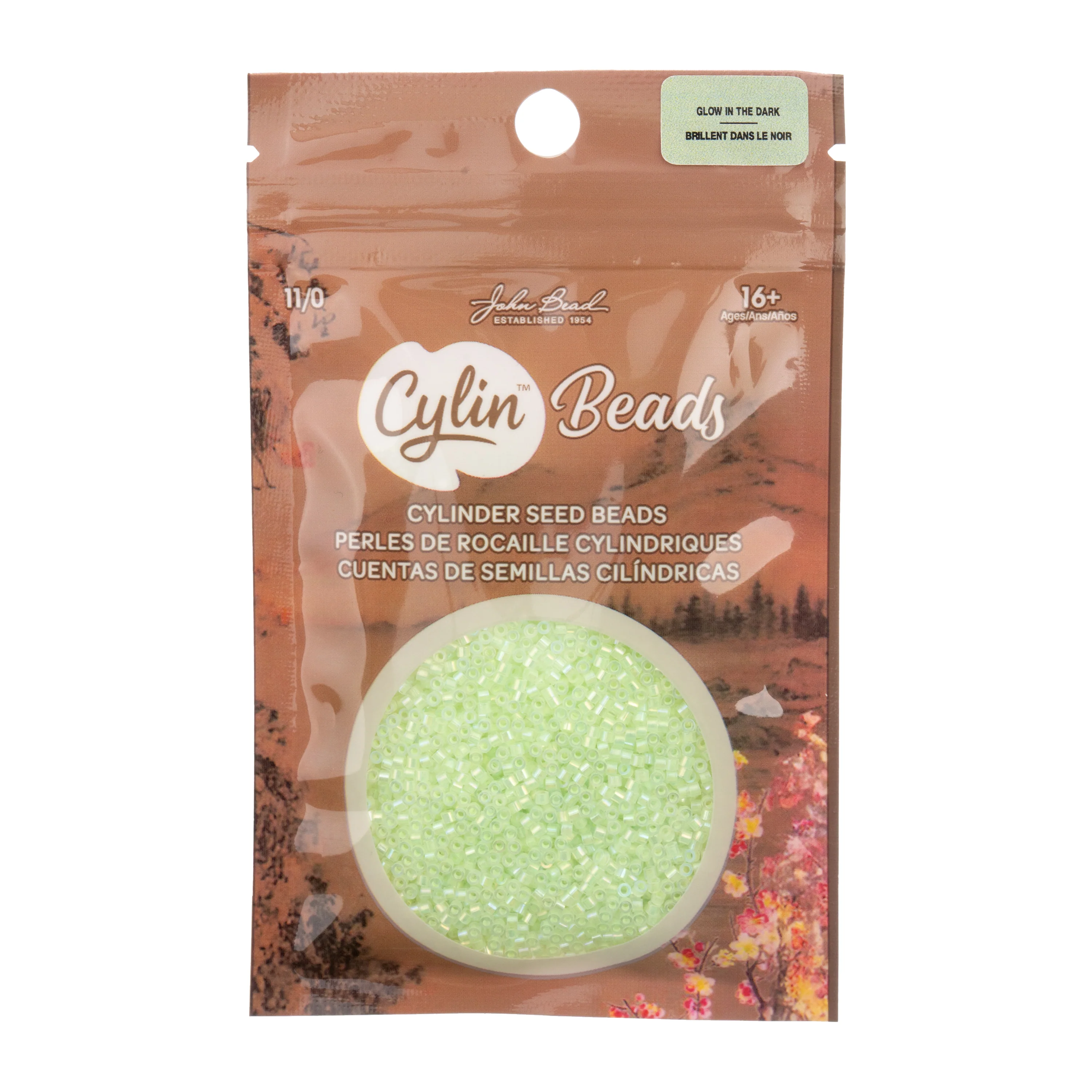 Cylin™ Beads 11/0, CY11-1124 Glow in Dark AB Light Green, 25g - Image 3