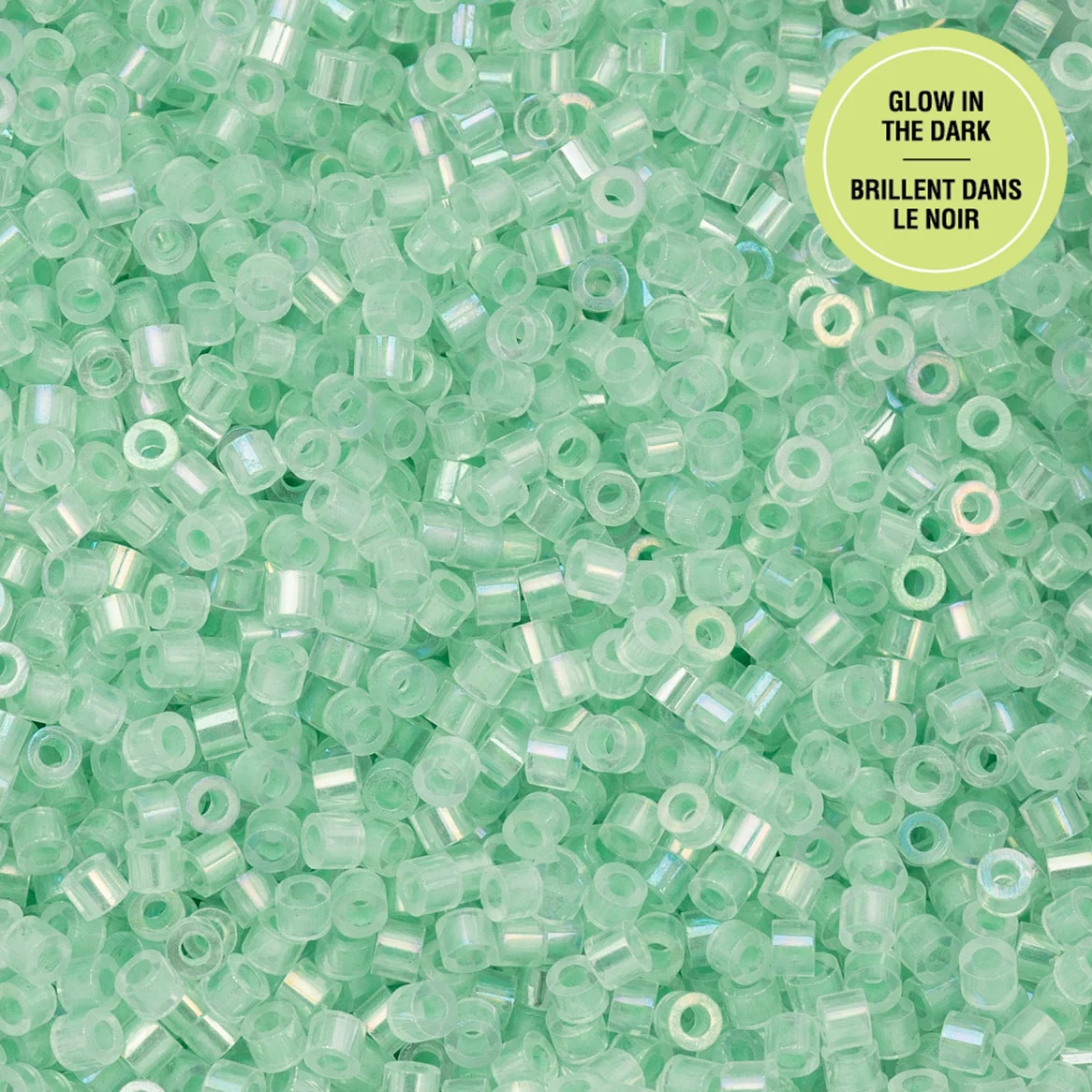 Cylin™ Beads 11/0, CY11-1125 Glow in Dark AB Green, 25g