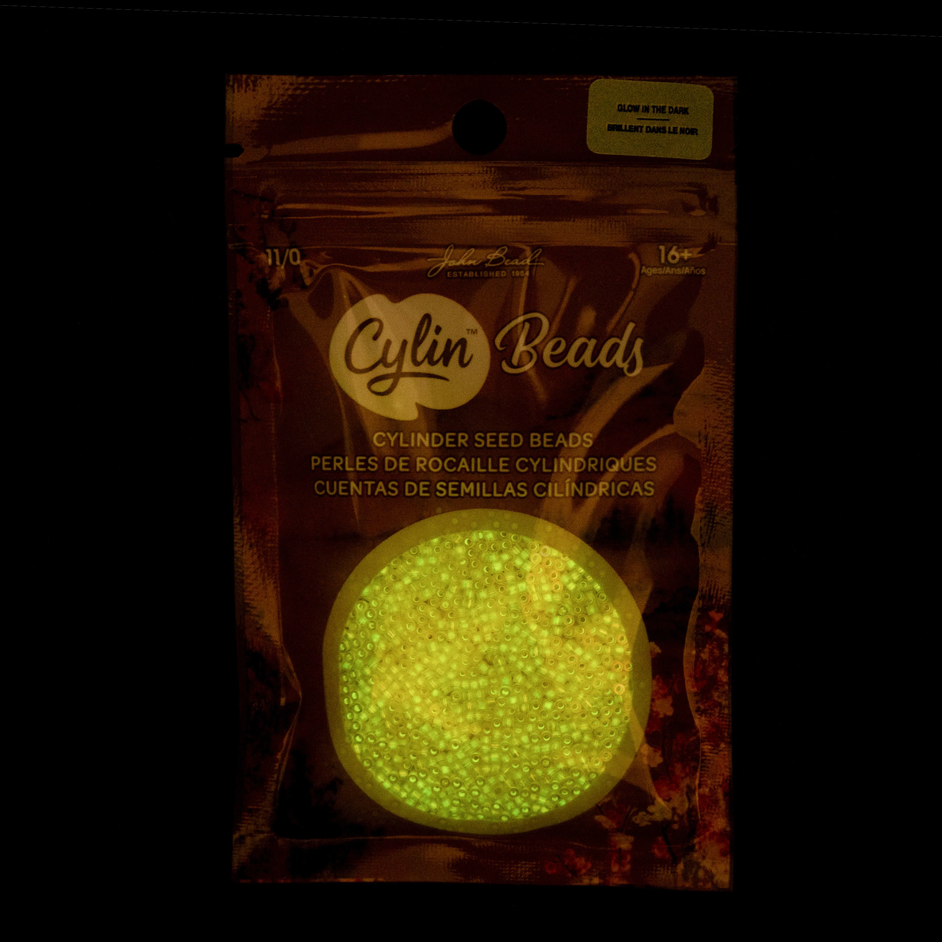 Cylin™ Beads 11/0, CY11-1126 Glow in Dark AB Gold Yellow, 25g - Image 2