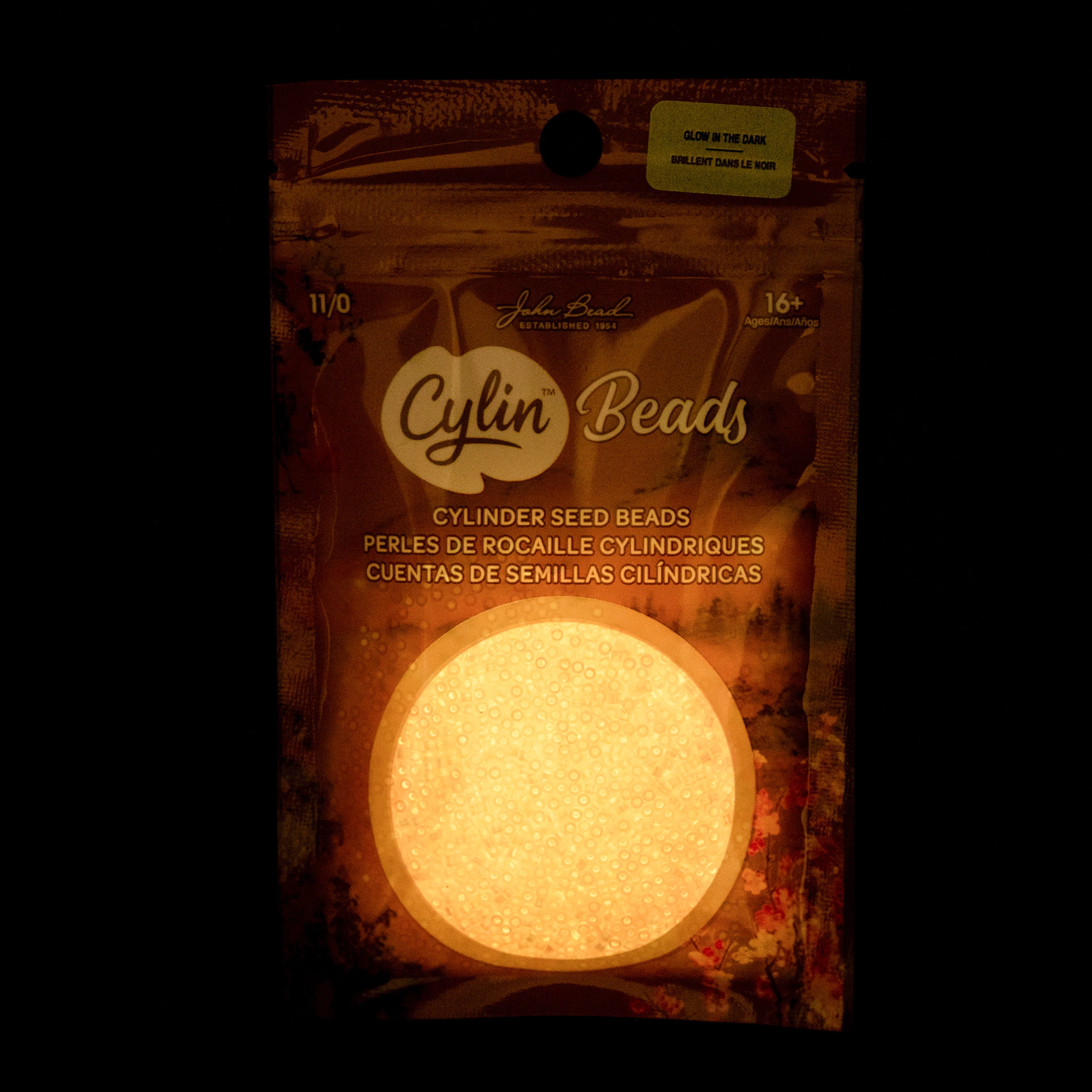Cylin™ Beads 11/0, CY11-1129 Glow in Dark AB Coral, 25g - Image 2