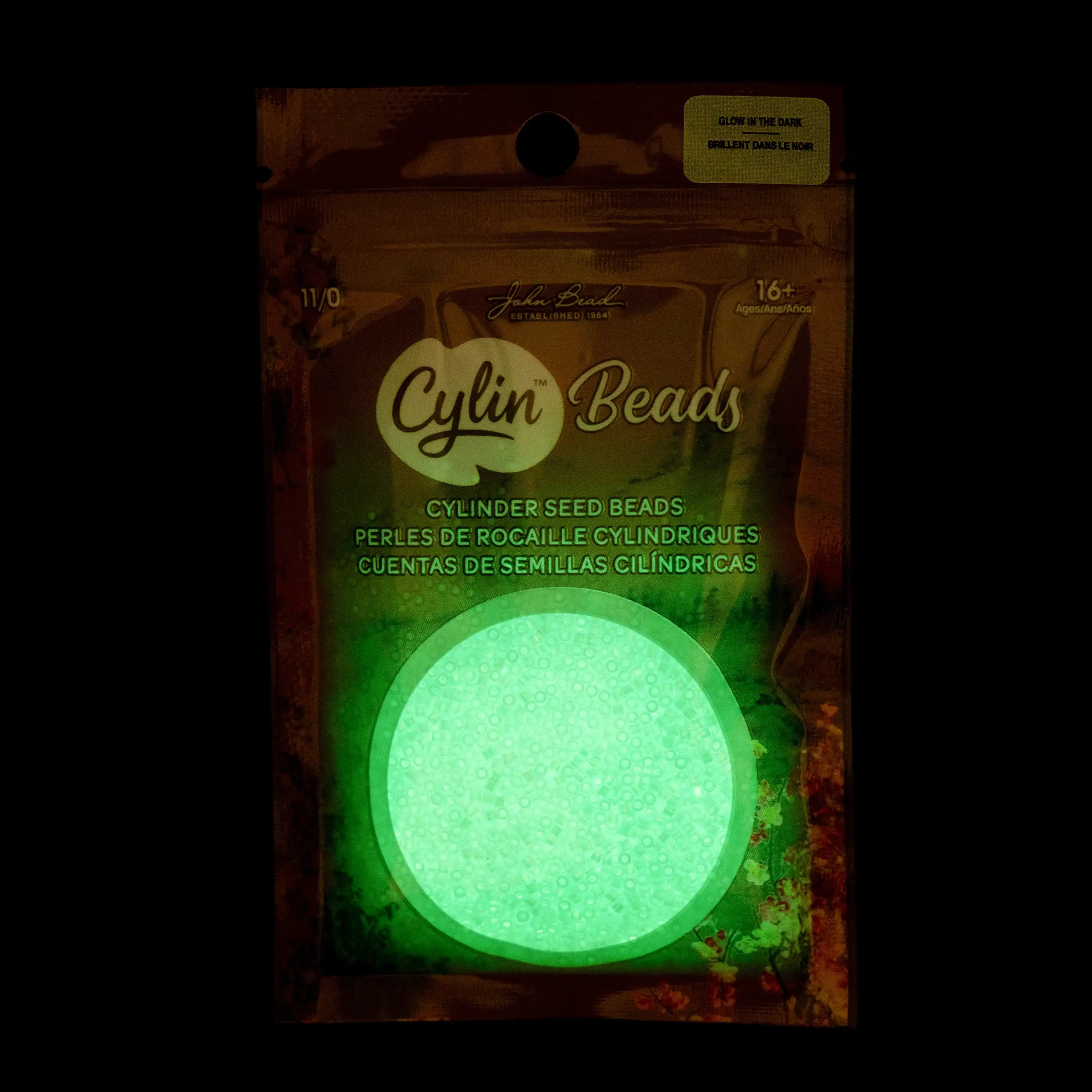 Cylin™ Beads 11/0, CY11-1132 Glow in Dark AB Turquoise, 25g - Image 2