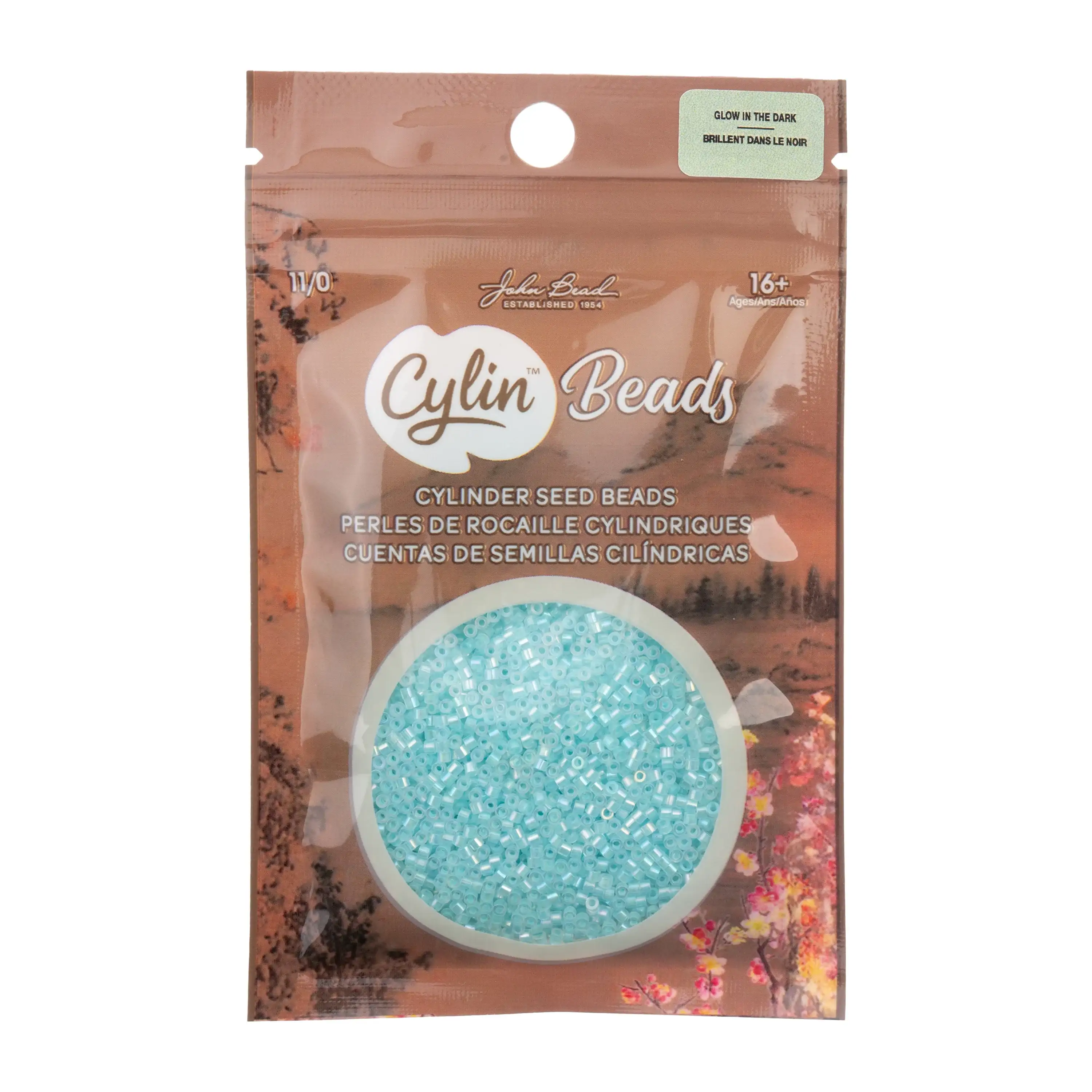 Cylin™ Beads 11/0, CY11-1132 Glow in Dark AB Turquoise, 25g - Image 3