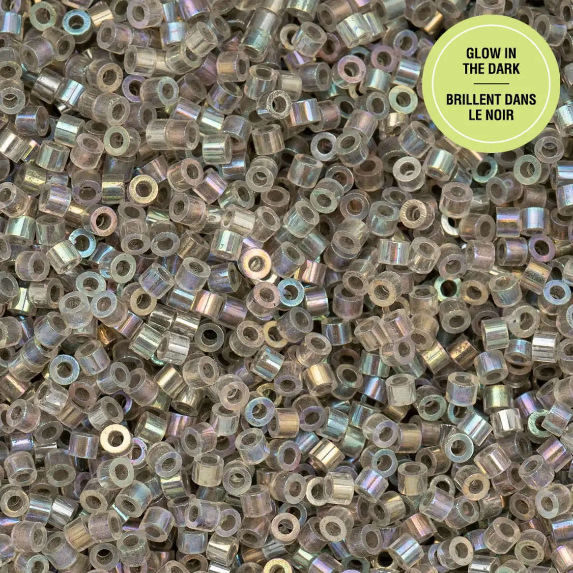 Cylin™ Beads 11/0, CY11-1133 Glow in Dark AB Grey, 25g