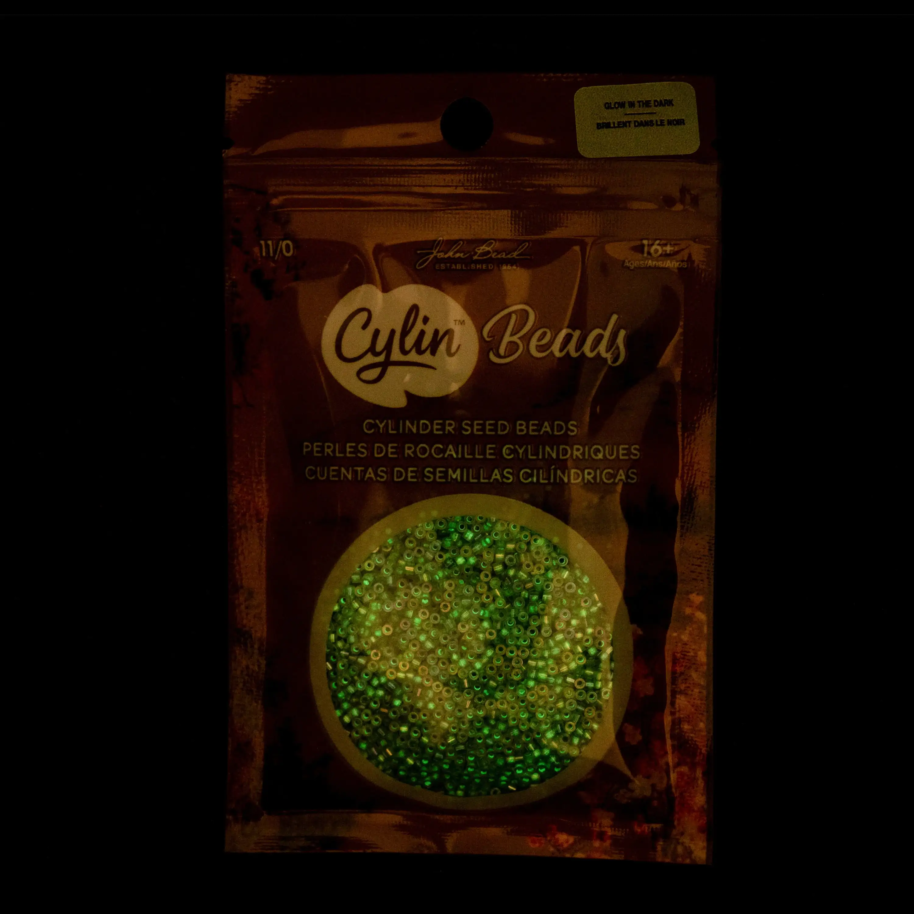Cylin™ Beads 11/0, CY11-1133 Glow in Dark AB Grey, 25g - Image 2