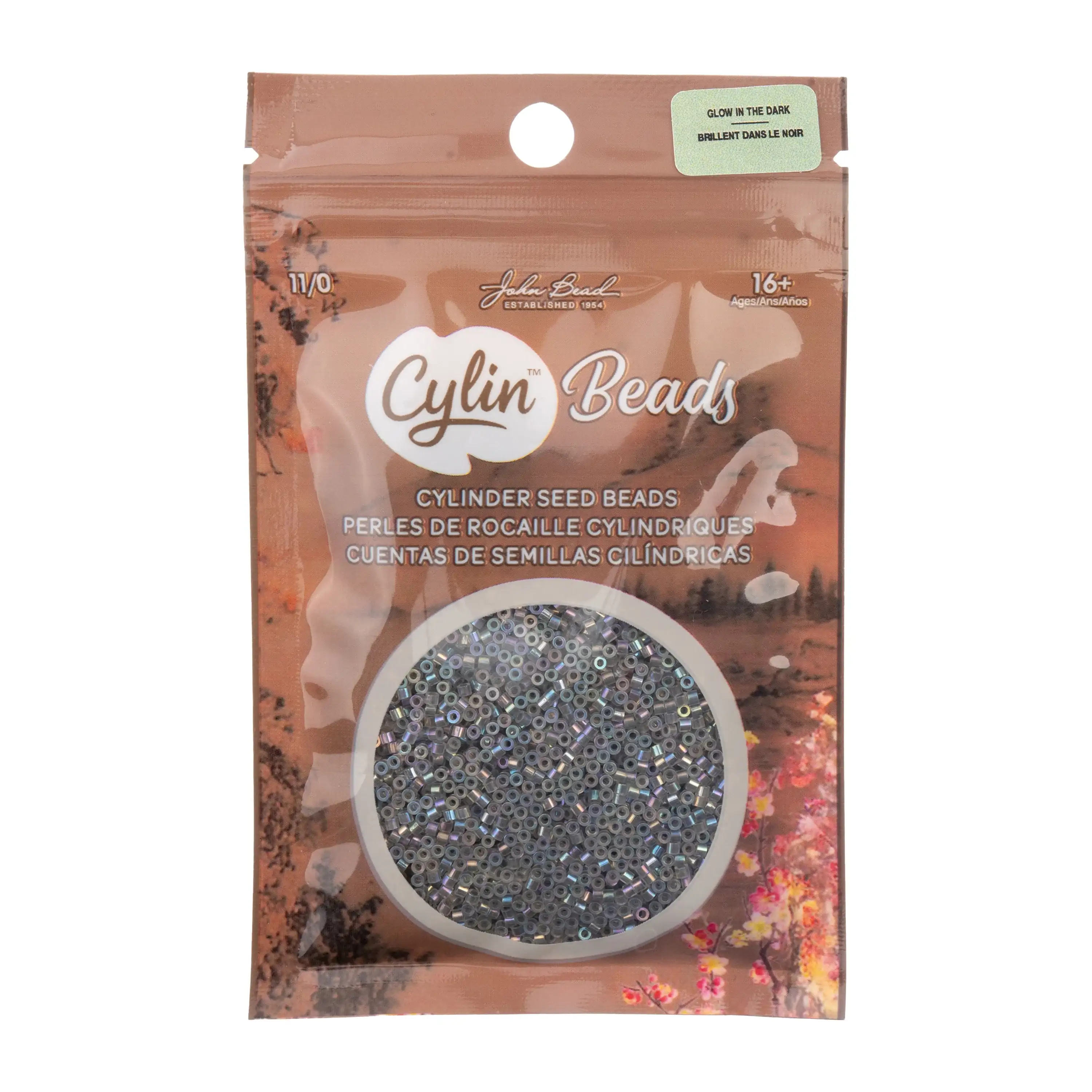 Cylin™ Beads 11/0, CY11-1133 Glow in Dark AB Grey, 25g - Image 3