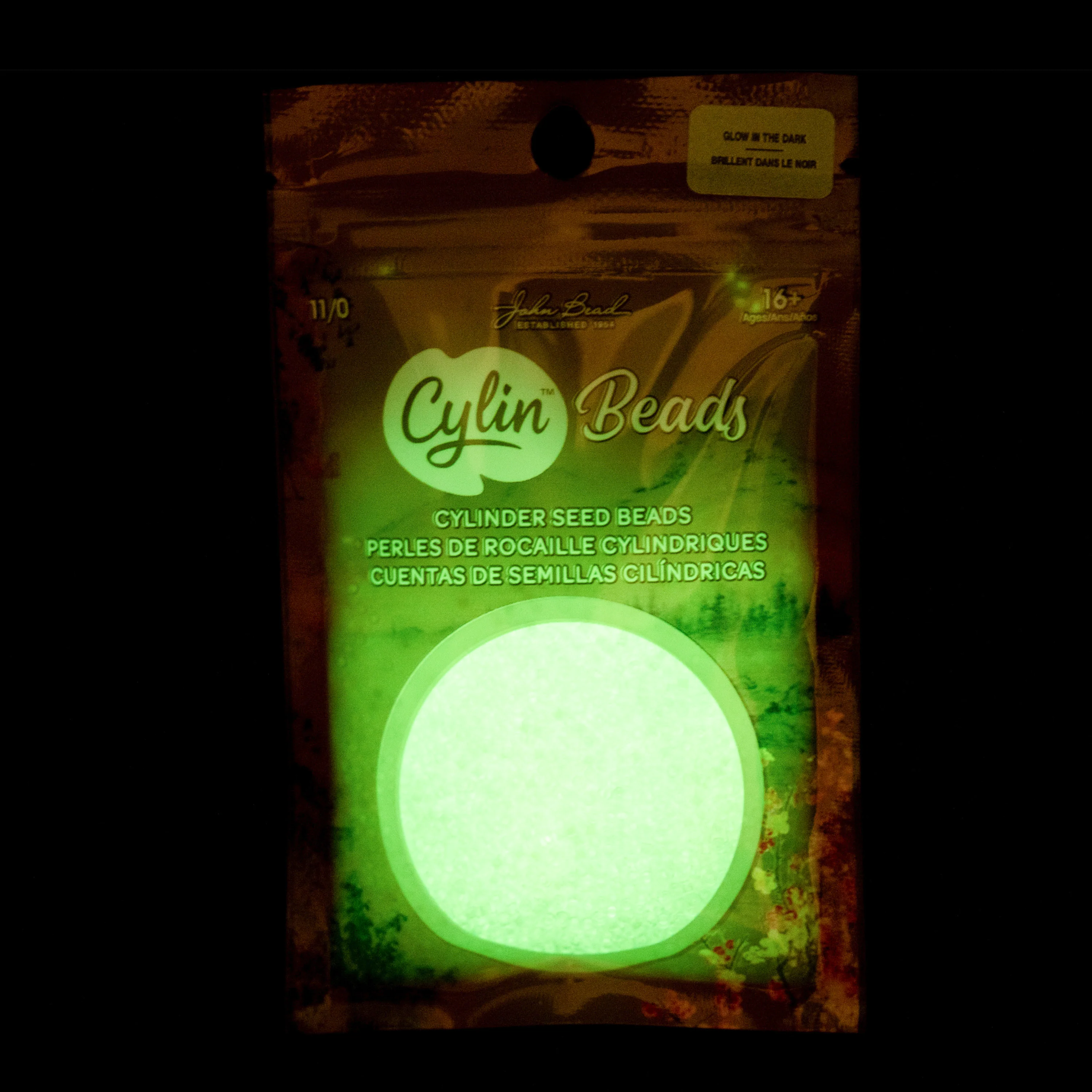Cylin™ Beads 11/0, CY11-1134 Glow in Dark White to Green, 25g - Image 2