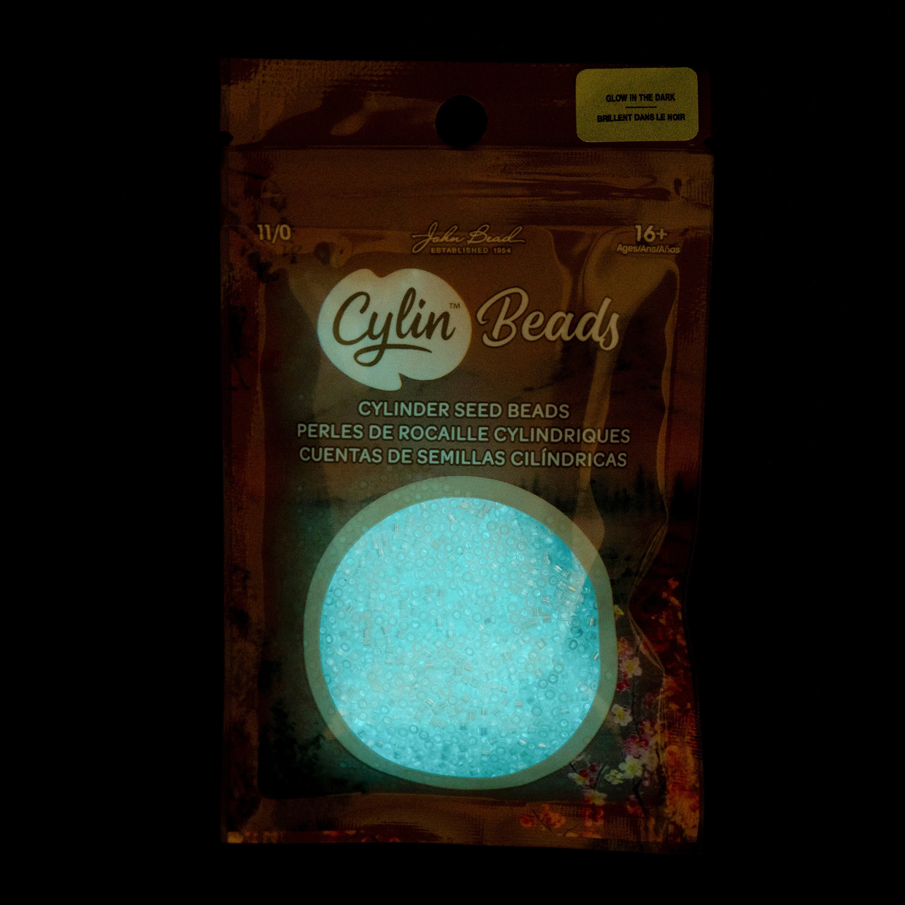 Cylin™ Beads 11/0, CY11-1135 Glow in Dark AB White to Turquoise, 25g - Image 2