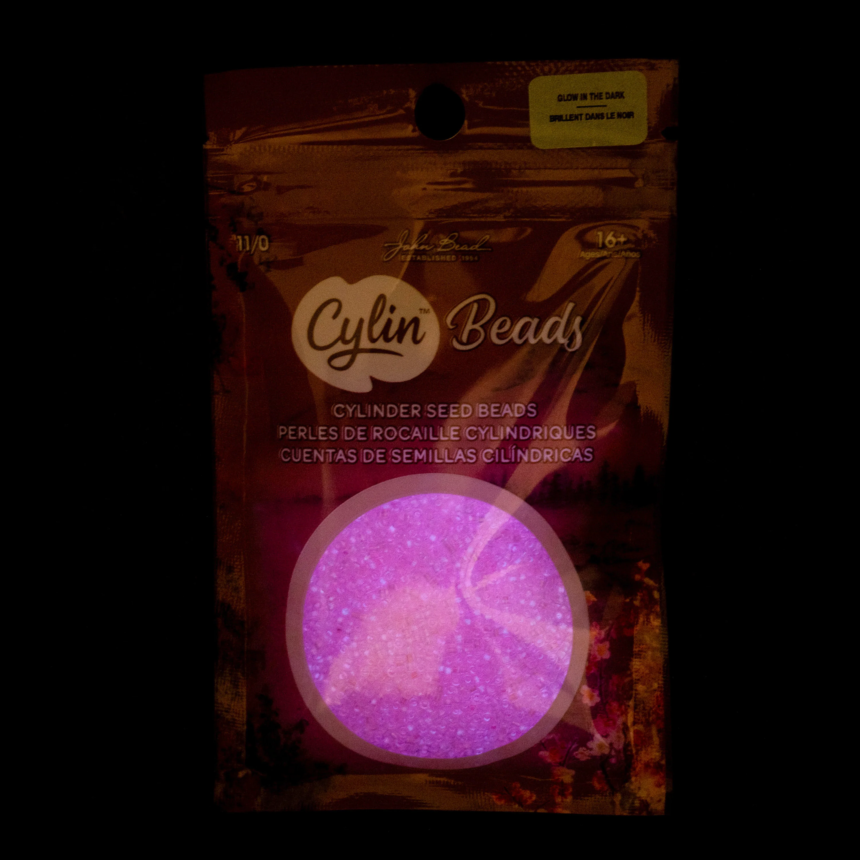 Cylin™ Beads 11/0, CY11-1139 Glow in Dark Rose, 25g - Image 2