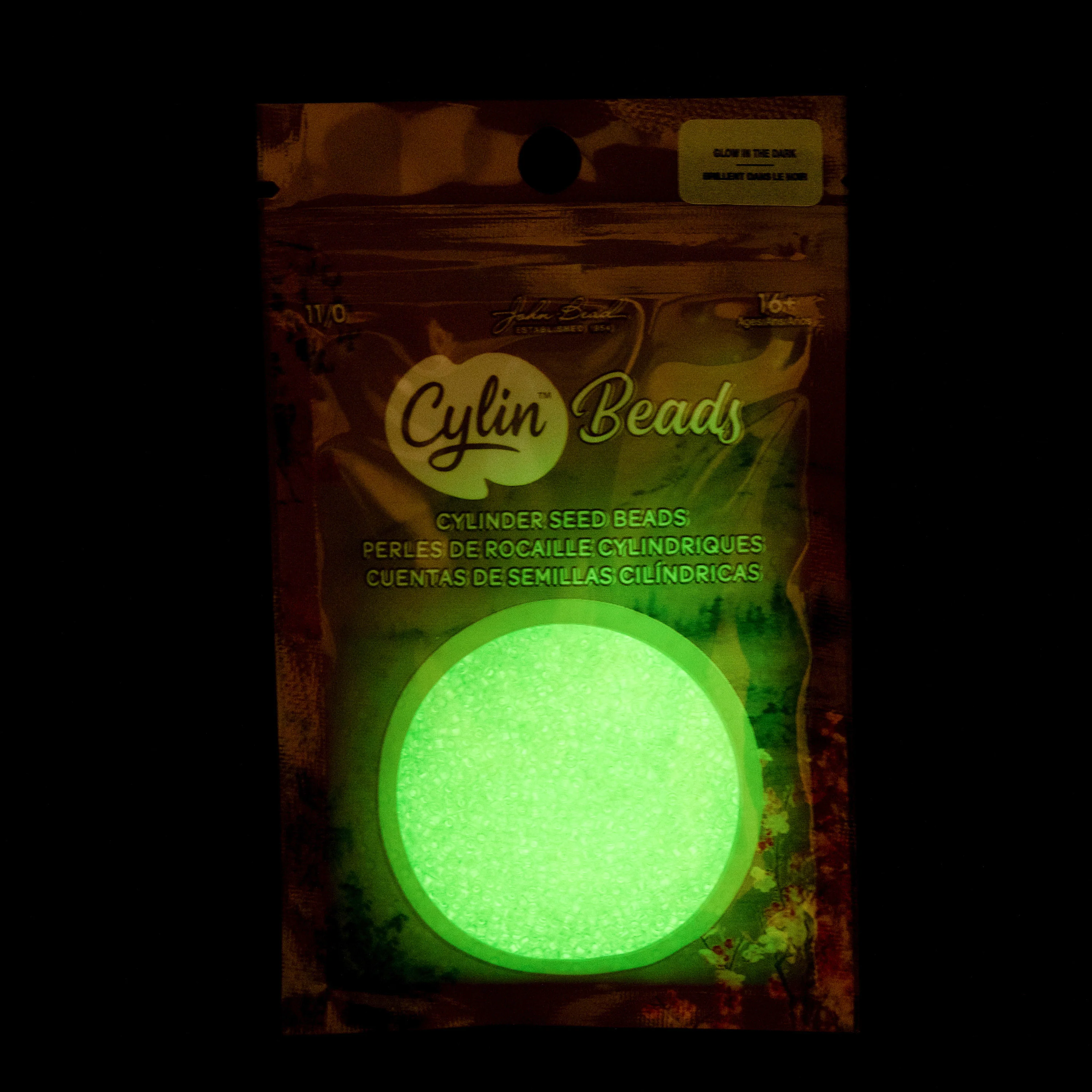 Cylin™ Beads 11/0, CY11-1144 Glow in Dark Light Green, 25g - Image 2