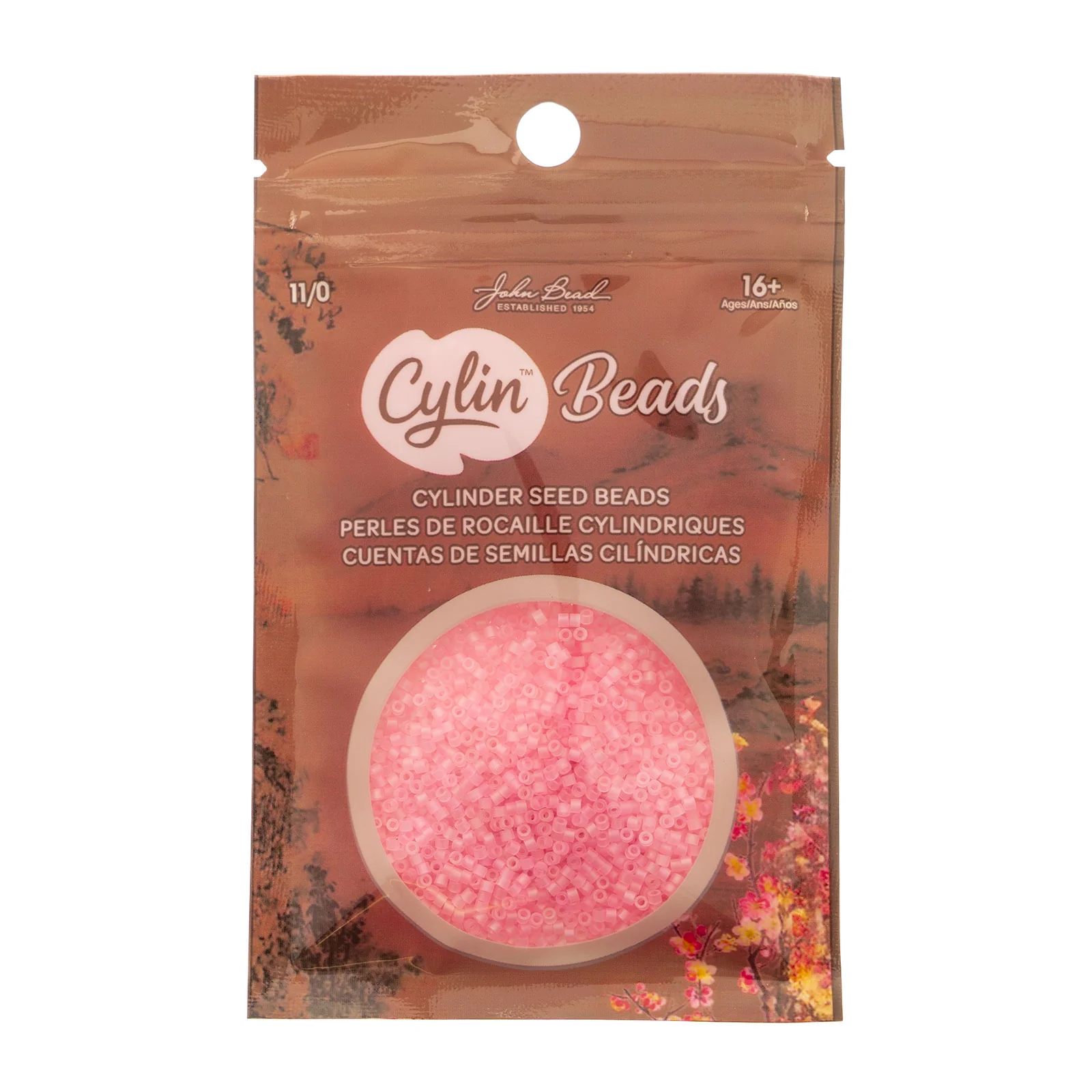 Cylin™ Beads 11/0, CY11-1182 Matte Macaron AB - Coral Pink, 25g - Image 2