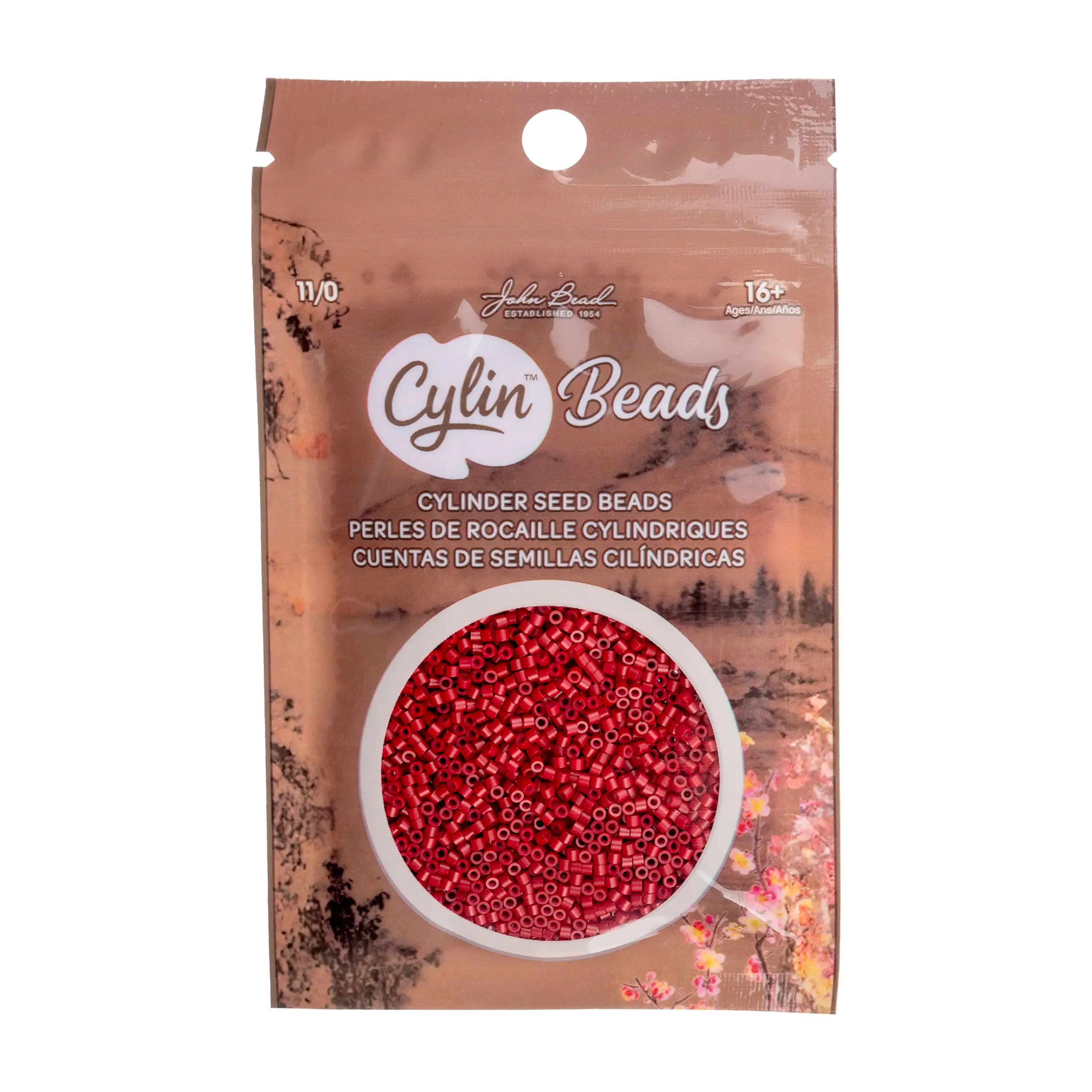 Cylin™ Beads 11/0, CY11-1211 Dark Red Matte, 25g - Image 2