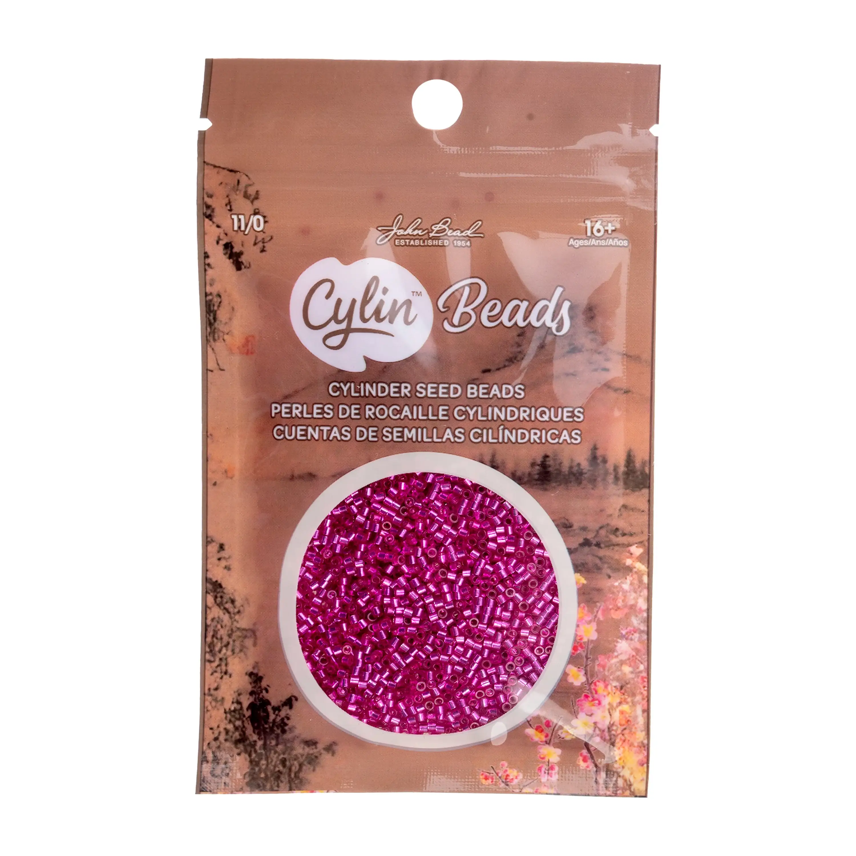 Cylin™ Beads 11/0, CY11-1216 Fuchsia Silver Lined, 25g - Image 2