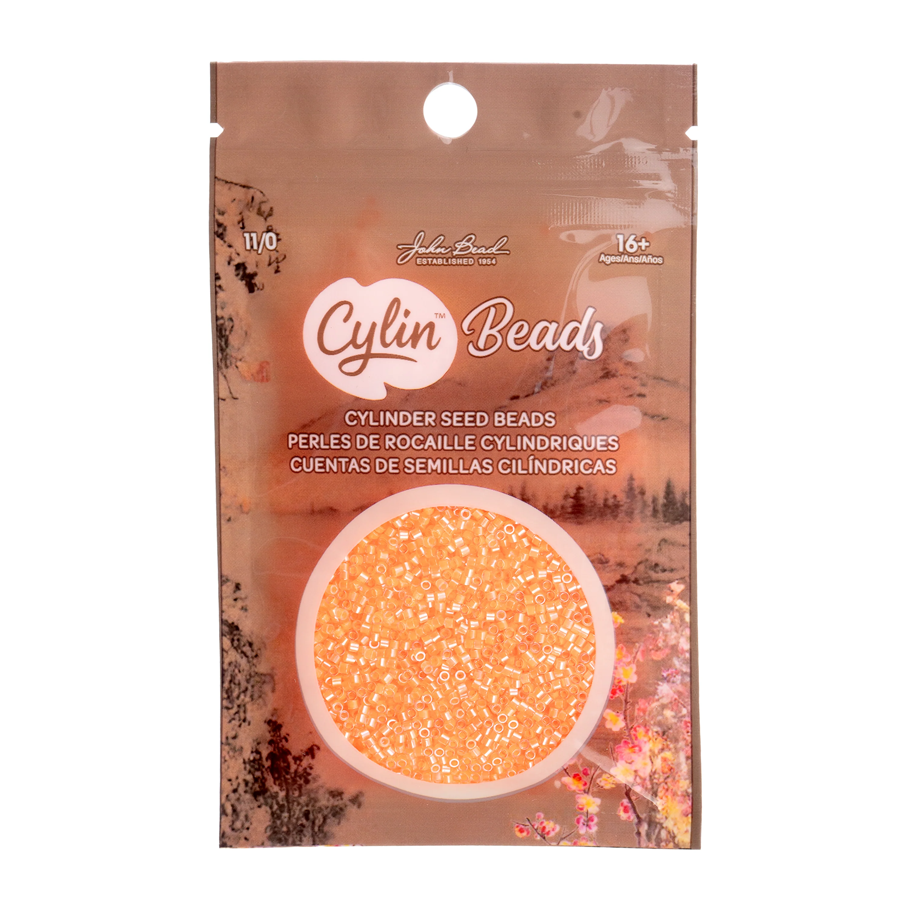 Cylin™ Beads 11/0, CY11-1222 Neon Light Orange, 25g - Image 2